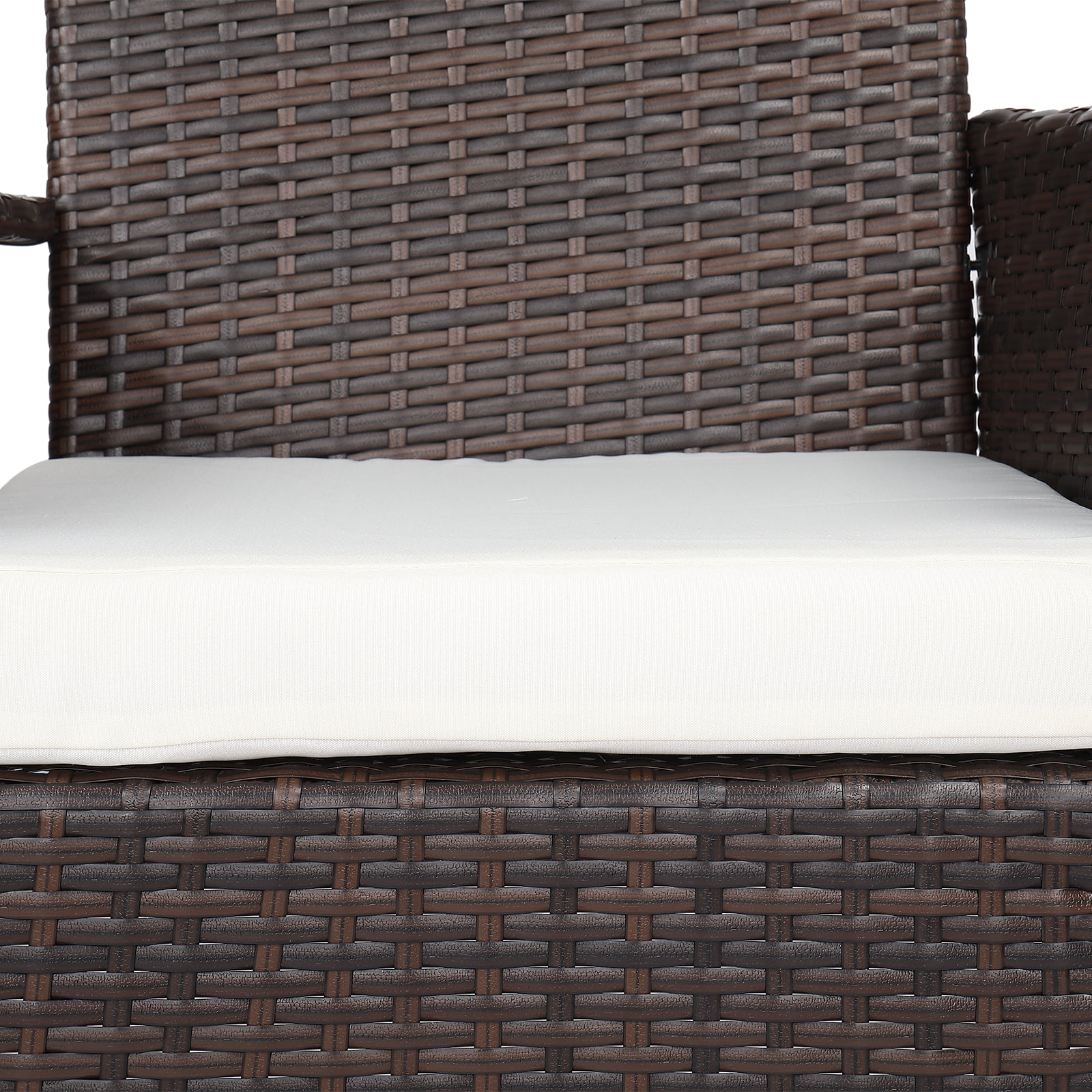 Kmowoo 131*61*83cm Disassembled Iron Frame Brown Gradient Rattan Lover Chair