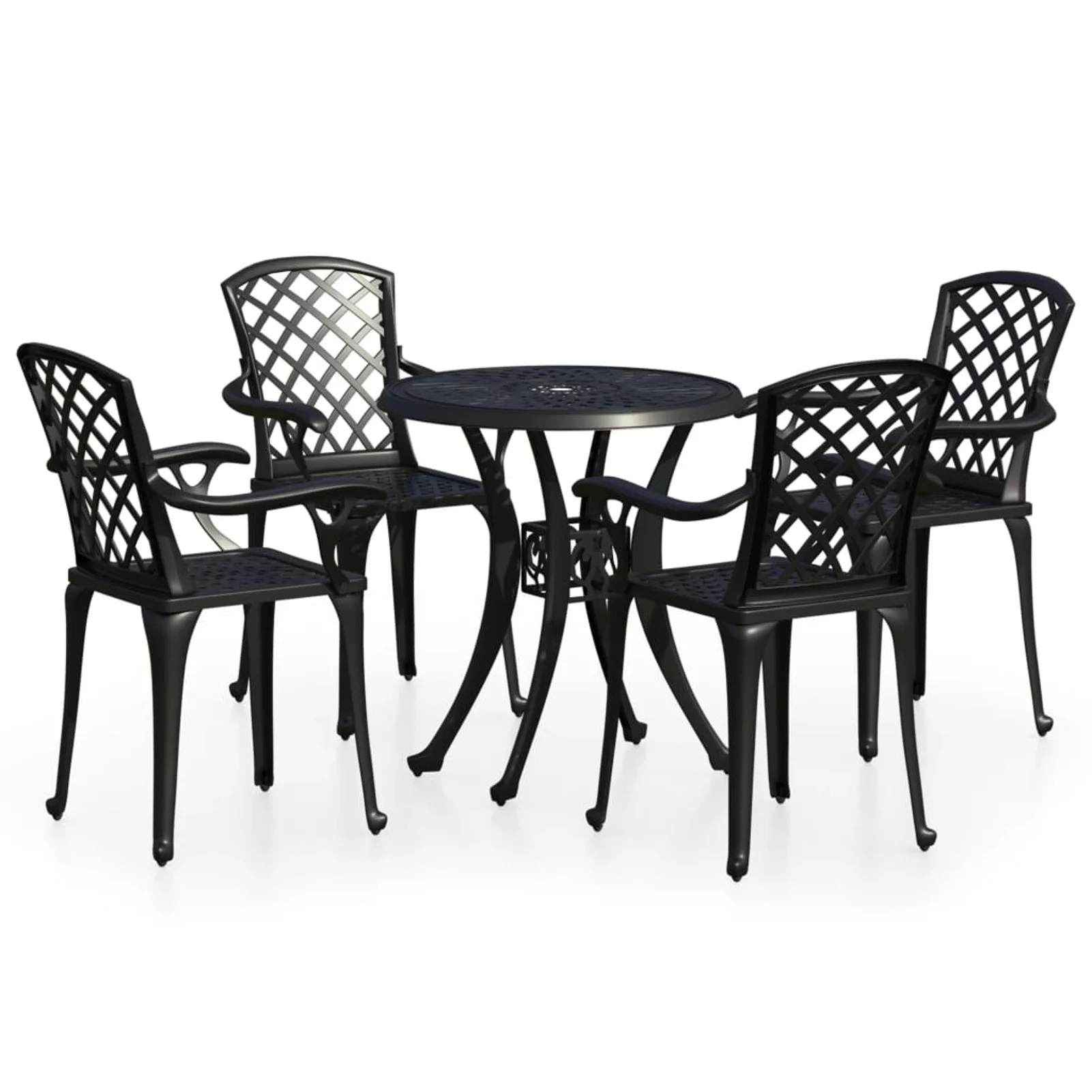 Suzicca 5 Piece Bistro Set Cast Aluminum Black