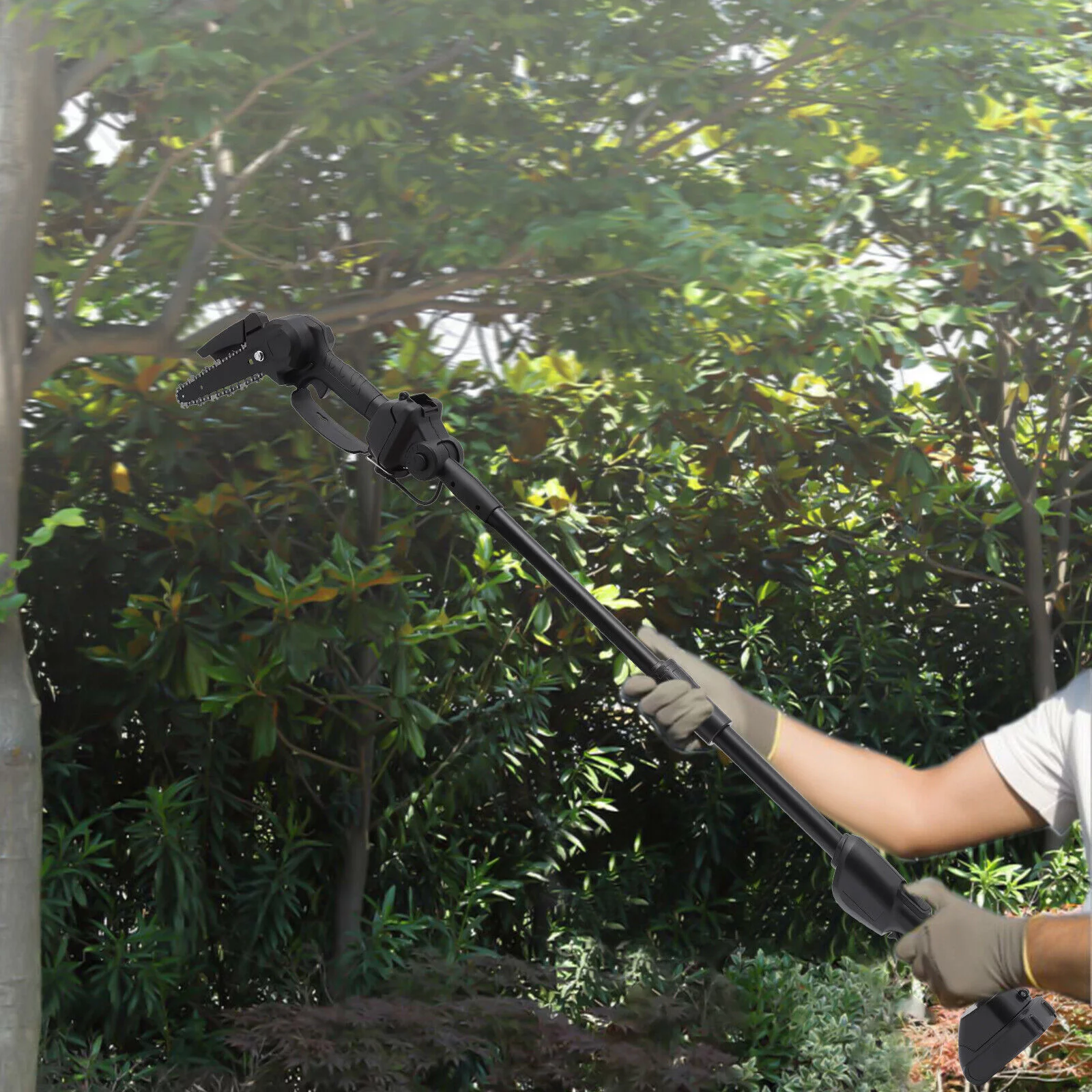 Electric Multi-Angle Pole Chain Saw Trimmer Chainsaw Pruner W/ Battery & Charger