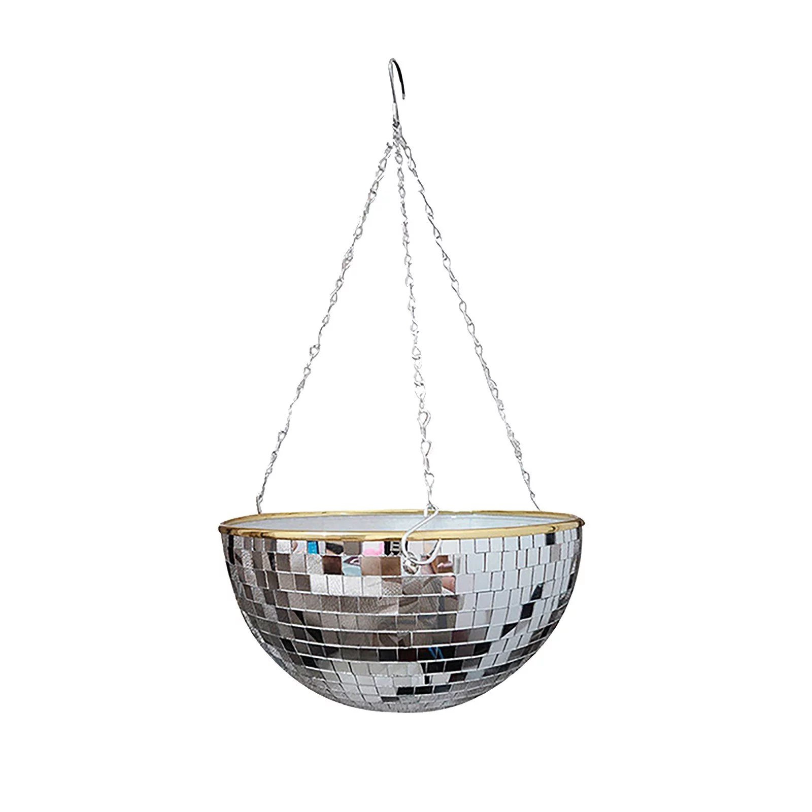 Moonsky Disco Ball Plant Hanger Mirror Hemisphere Planter Hanging Basket Hanging Pot
