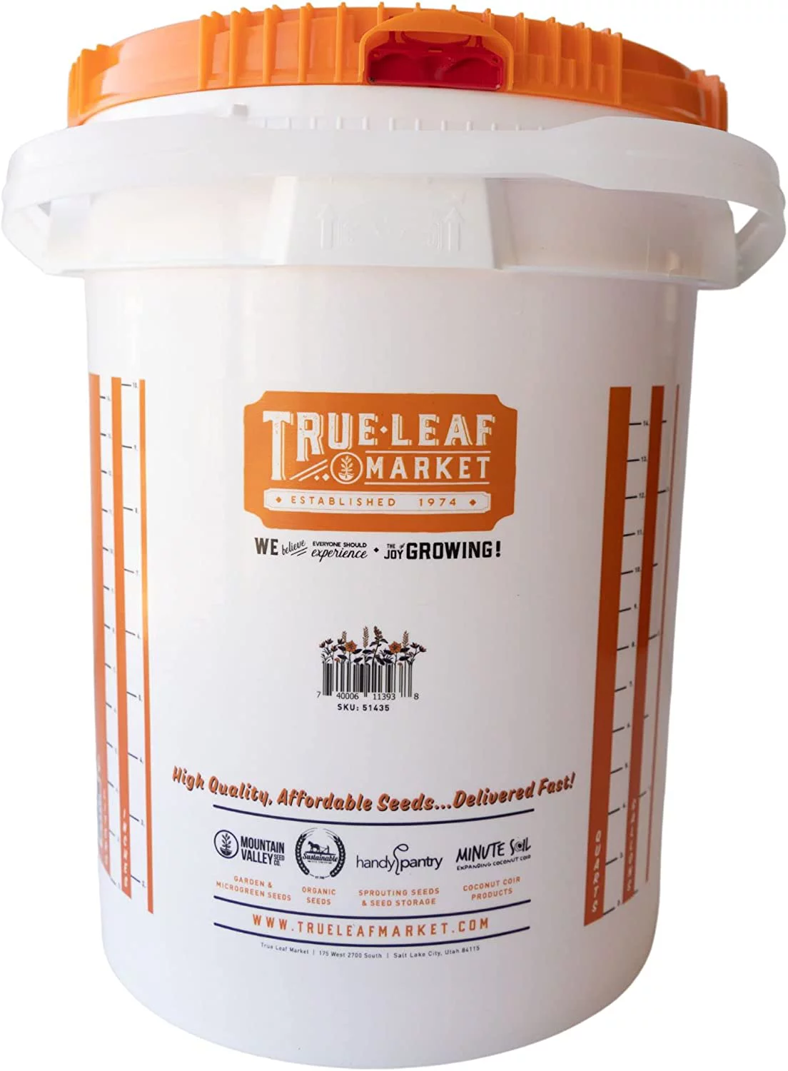 5 Gallon Bucket with Easy On/Off Ratchting Lid - 3 Buckets - HDPE, Food Grade, BPA Free - Gardening & Composting Info - All Purpose Pail