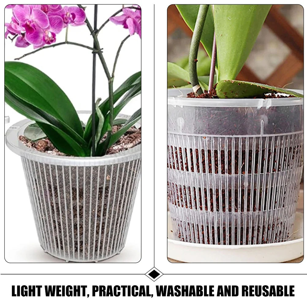 6 Pcs Phalaenopsis Root Control Pot Breathable Flower Pots Small  Plants Plastic Planters Orchid Green Pp Planting Indoor