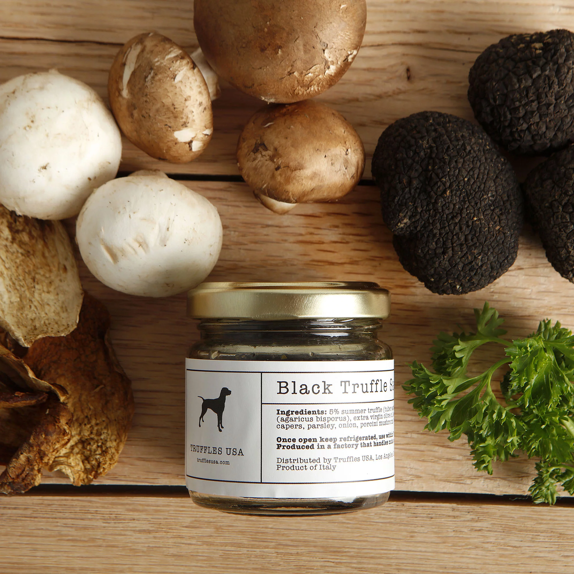 TRUFFLES USA Black Truffle Sauce 2.82 oz Jar Product of Italy