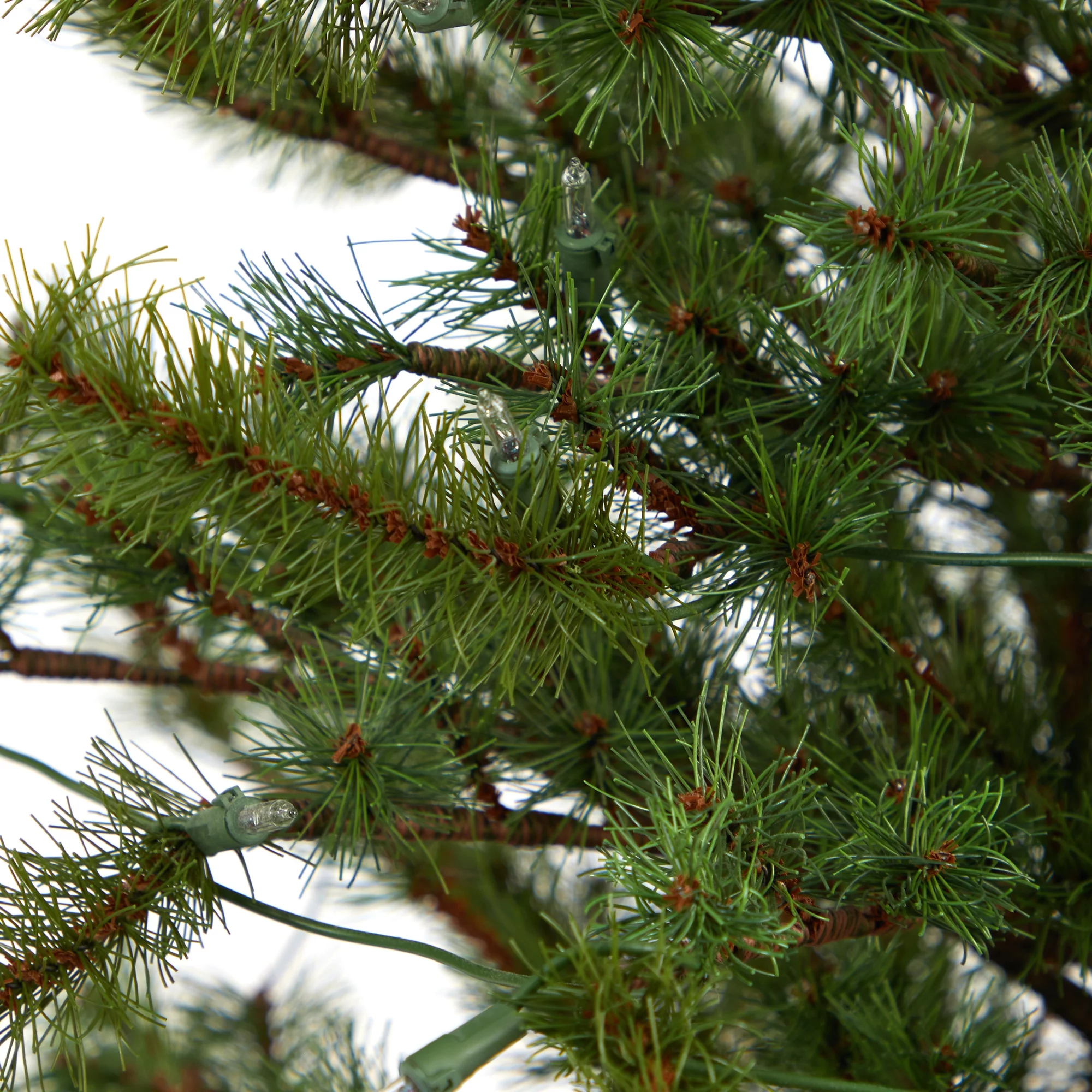 52in. Vancouver Mountain Pine Artificial Christmas Tree with 100 Clear Lights and 374 Bendable Branches in Bronze Metal Planter