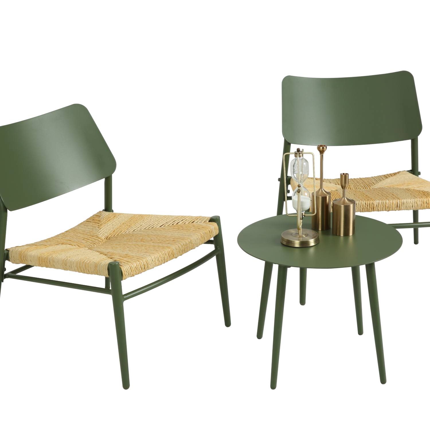 Add a Touch of Elegance to Your Outdoor Space with This Stylish 3 Piece Green Aluminium Bistro Table and Chairs Set  Ideal for Patio  Backyard  and Garden. Upgrade Your Living Room Décor