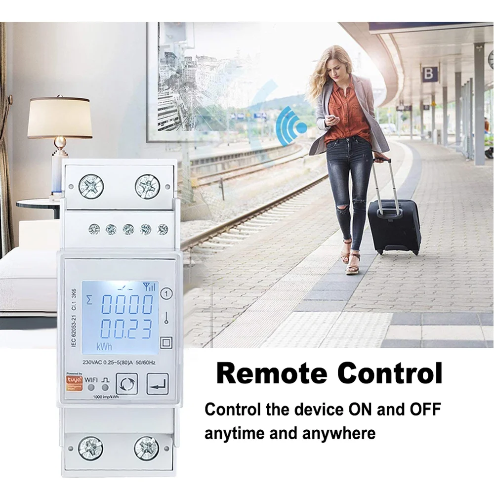 Shinysix Electric meter,Power APP Rail Meter Solar Meter Solar Consumption Meter