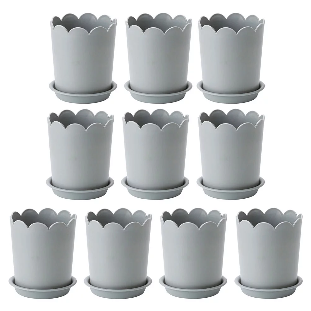 Flowerpot Plant Pots for Plants Indoor Orchid Containers with Tray Garden 10 Sets