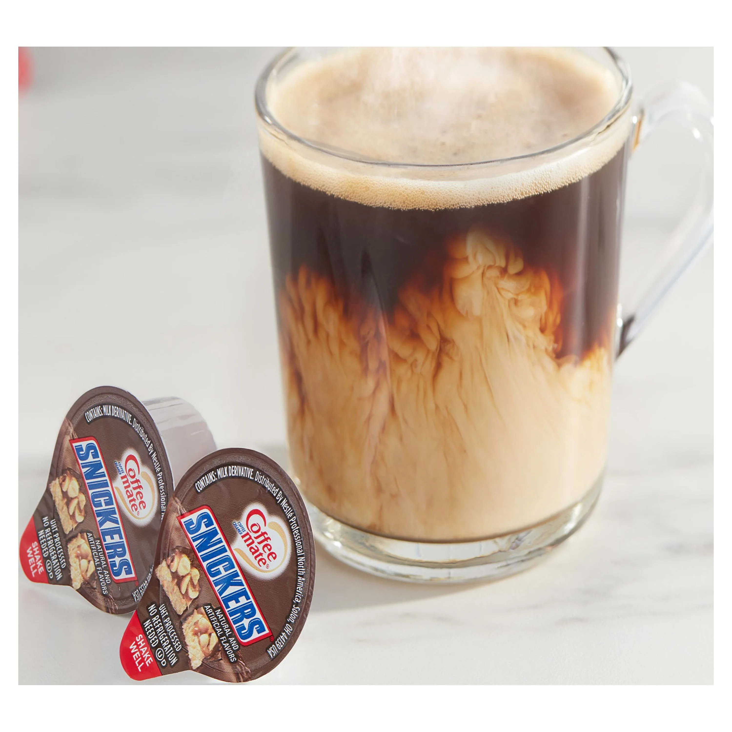 Coffee mate Snickers Non-Dairy Creamer, 0.375 fl oz, 50 Count Tubs