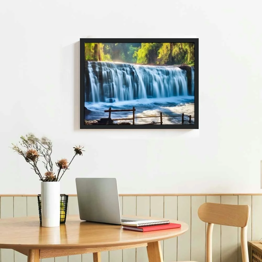 HOMICOZI  Canvas Wall Art Print Waterfall Home Decor Framed Stretched Picture Photo Painting Artwork Image