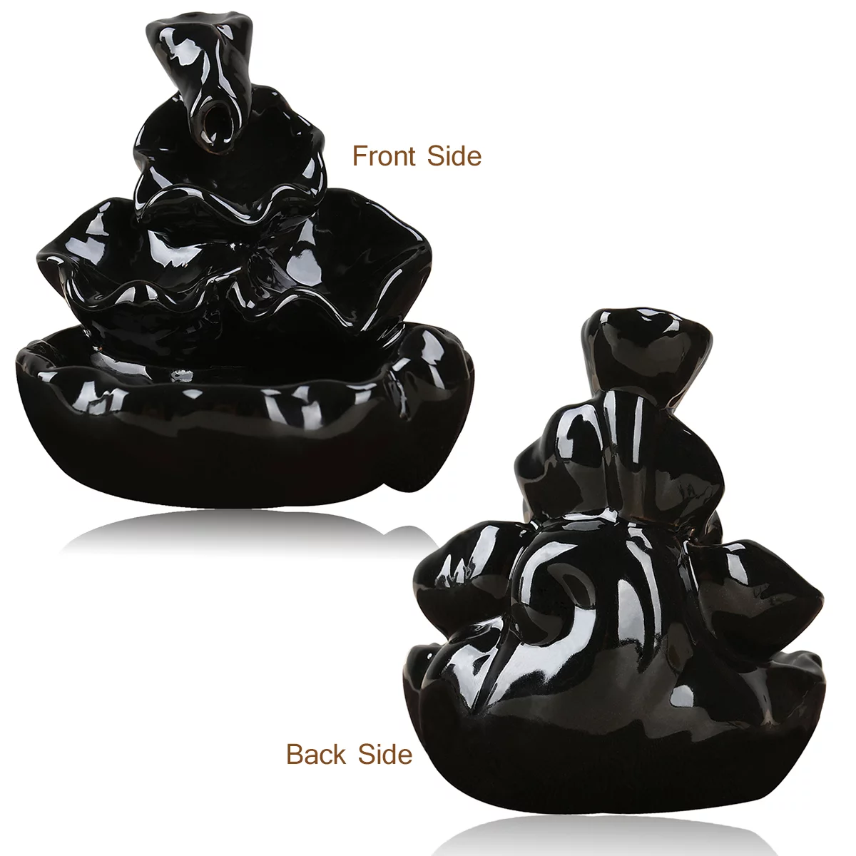 NUOLUX Incense Burner Holder Sandalwood Furnace Ceramic Censer Tower Waterfall Backflow Cone Fountain