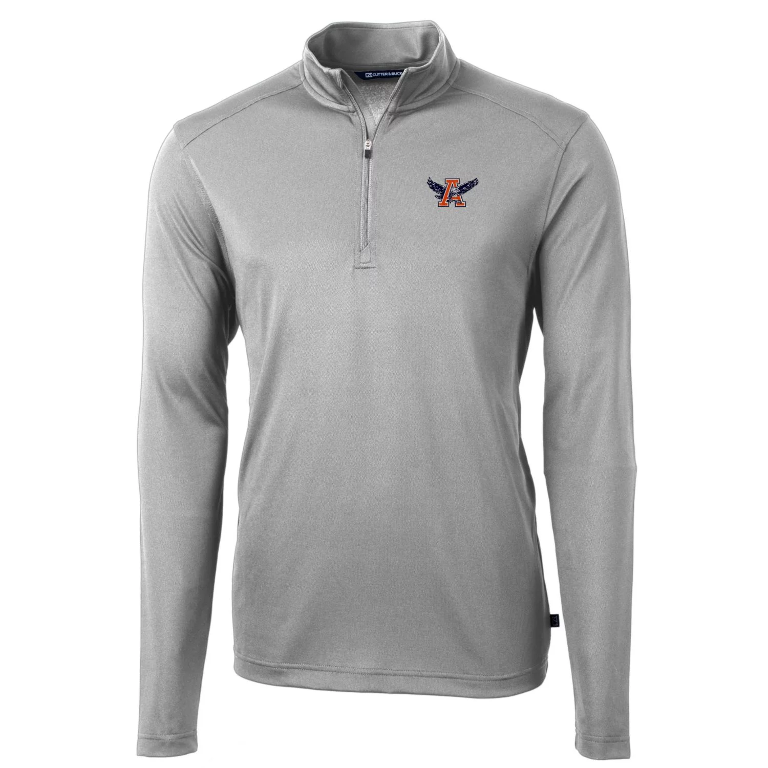 Men's Cutter & Buck Gray Auburn Tigers Team Big & Tall Virtue Eco Pique Recycled Quarter-Zip Pullover Top