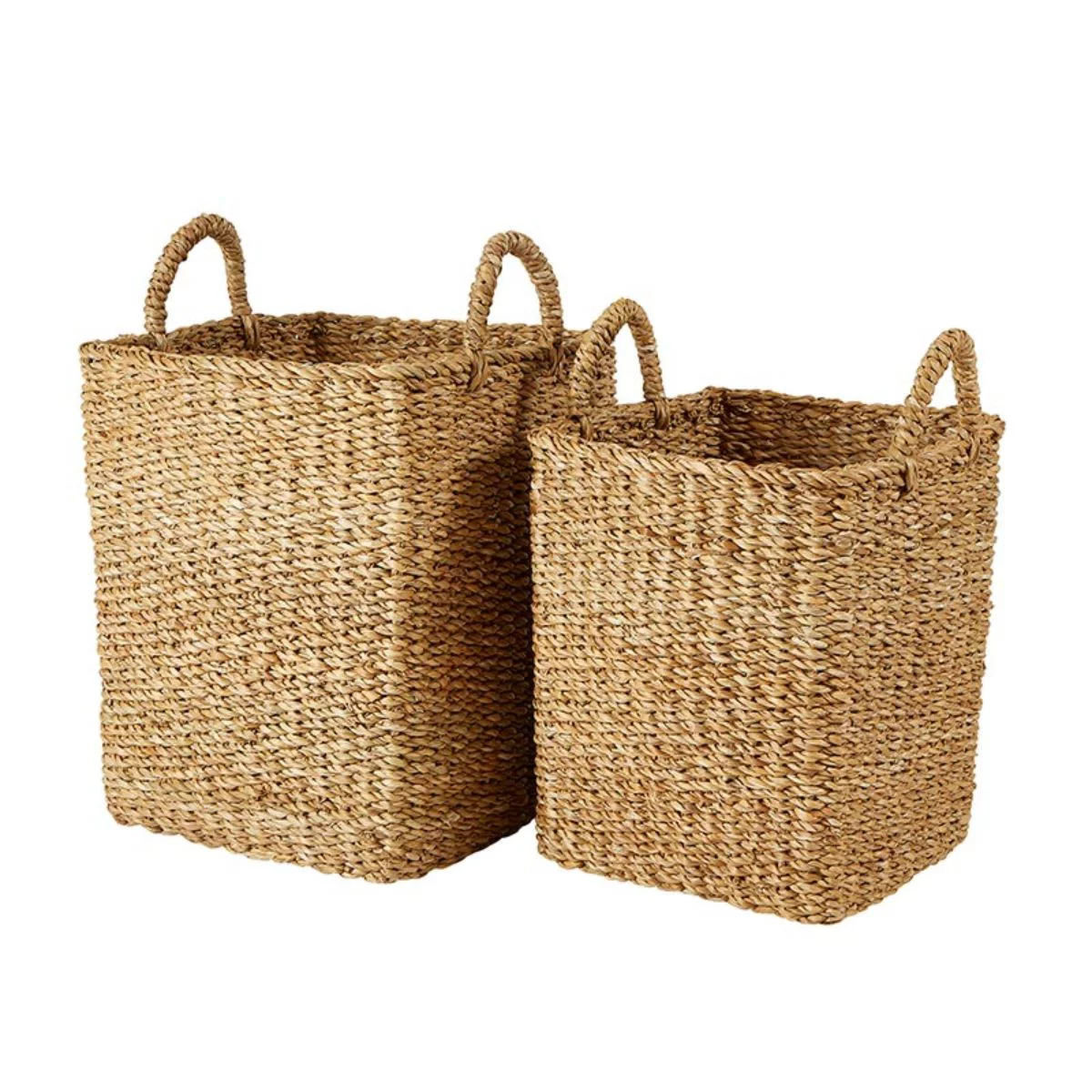 Creative Brands AMR481 Sea Grass Basket Set Plant Tub with Handles - Set of 2