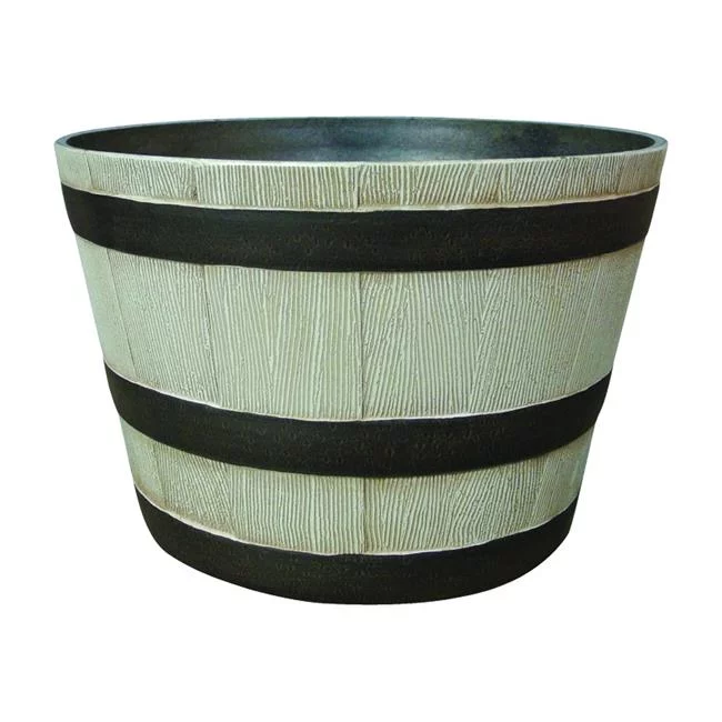 9.21 x 20.5 in. Dia. Resin Whiskey Barrel Planter, Birch