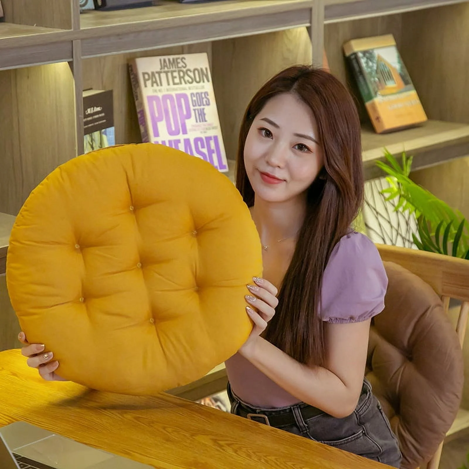 NAMZI Seat Cushion Garden Patio Home Kitchen Office Thicken Comfy Seat Cushion, Pink 16