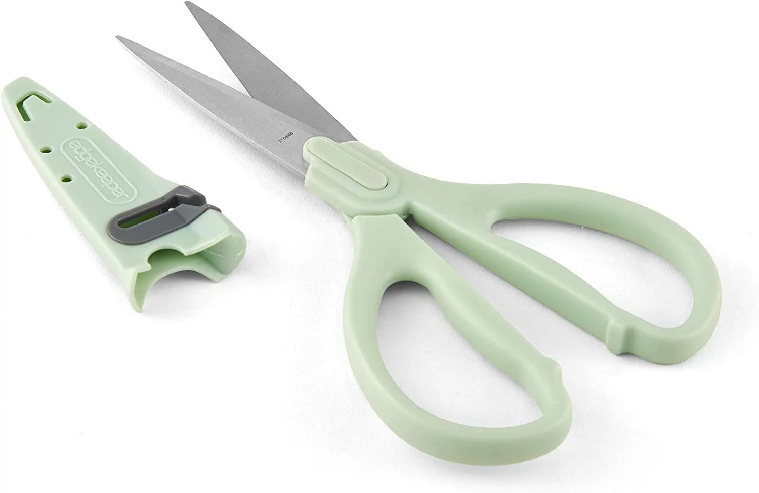 Copco High Carbon Stainless Steel All Purpose Shears with EdgeKeeper Self-Sharpening Sheath, 8.86-Inch, Pistachio