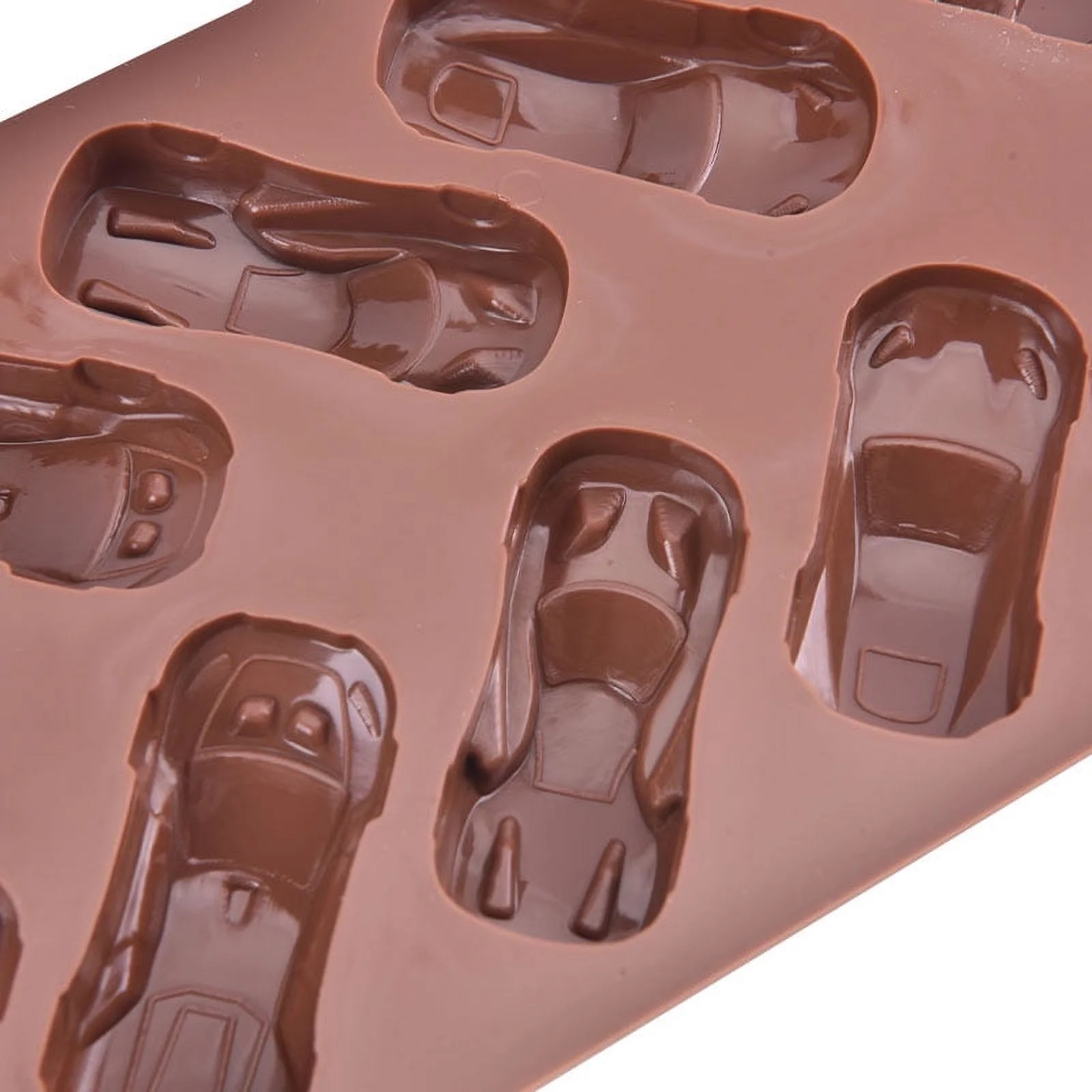 New Chocolate Molds Silicone Cake Mold 10 Cavity Car Shape Wedding Candy Baking