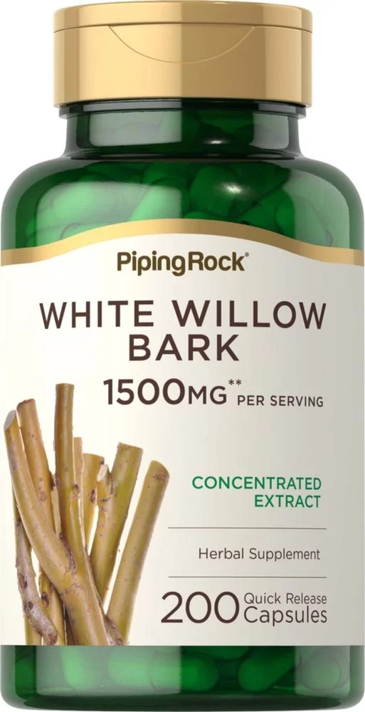 White Willow Bark Extract 1500mg | 200 Capsules | by Piping Rock