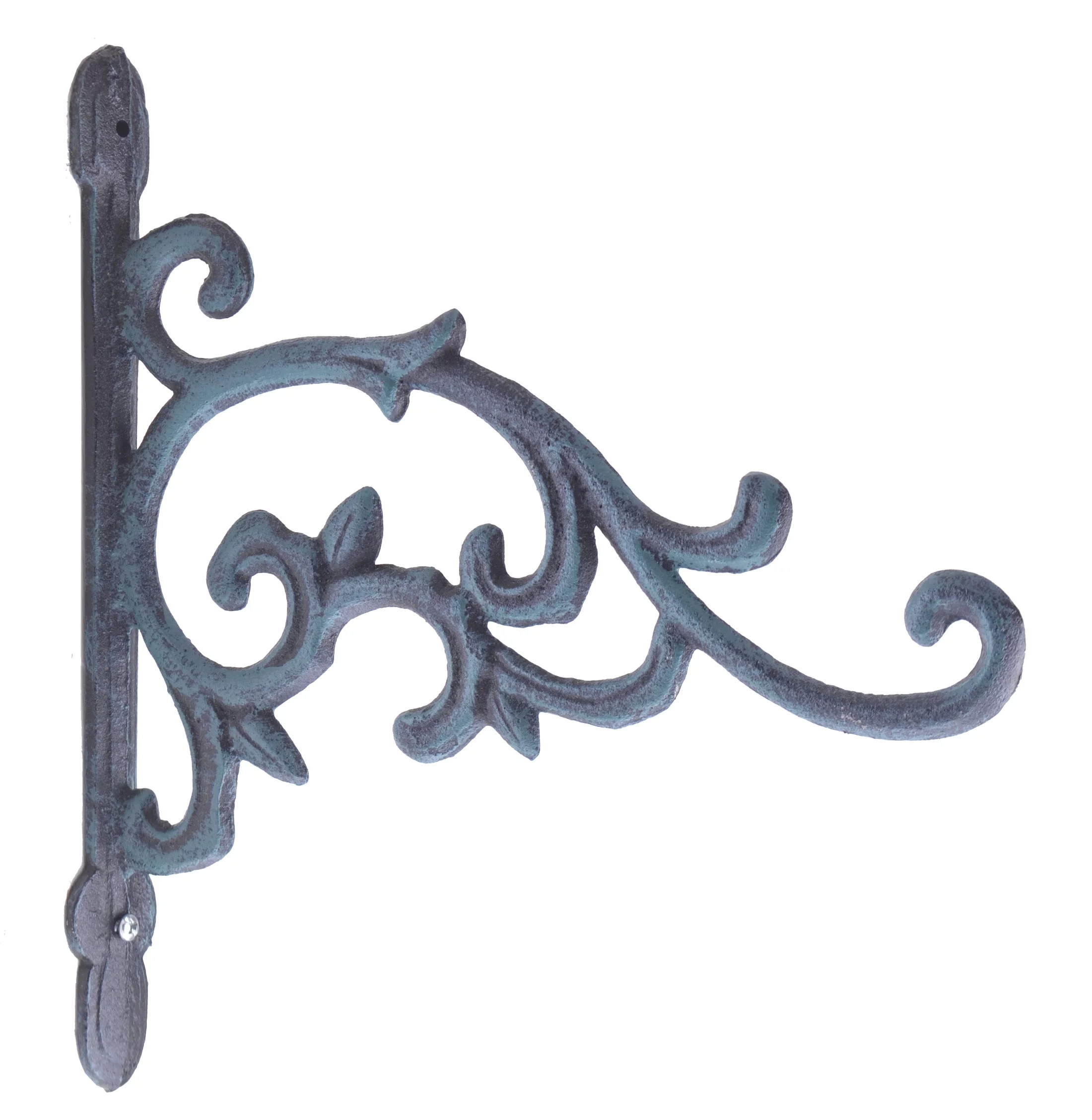 Decorative Plant Hanger - Flower Bud Vine - Verdigris Cast Iron - 9.25