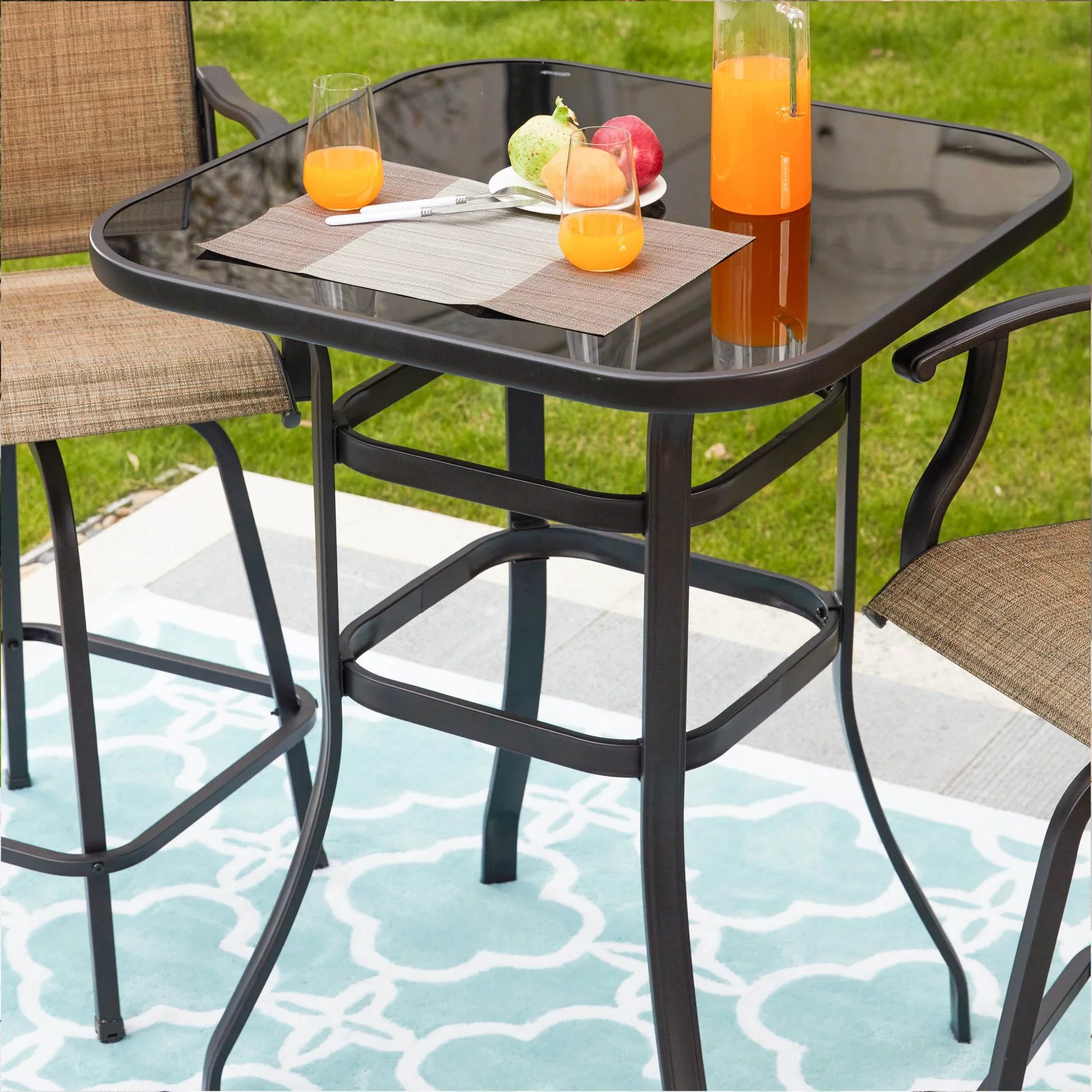 Every Season Steel 3 Piece Bar Height Bistro Set