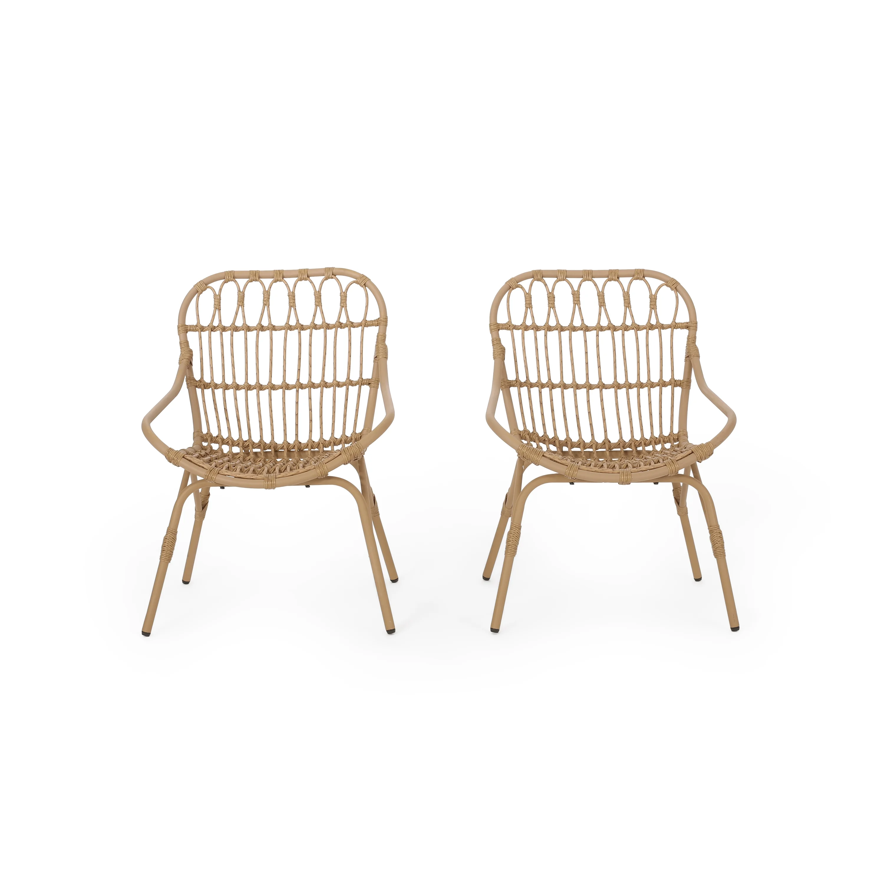 Set of 2,Versatile Rattan Chair for Living Room, Outdoor, Balcony, and Seaside - 29.25