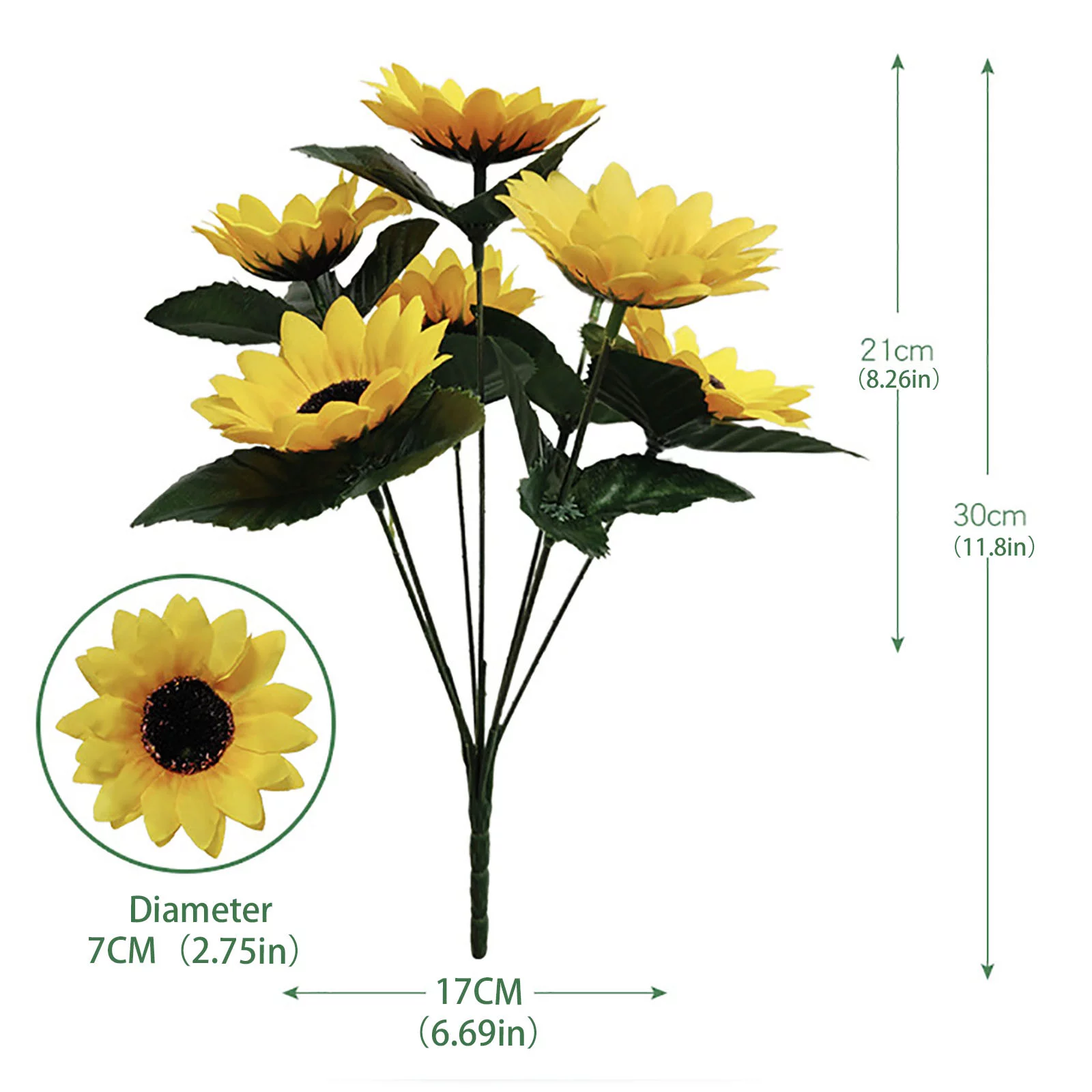 HALJEN Artificial Garland Flowers for Decoration Artificial Sunflower Flower 7 Heads Silk Sunflower Bouquet Home Decoration