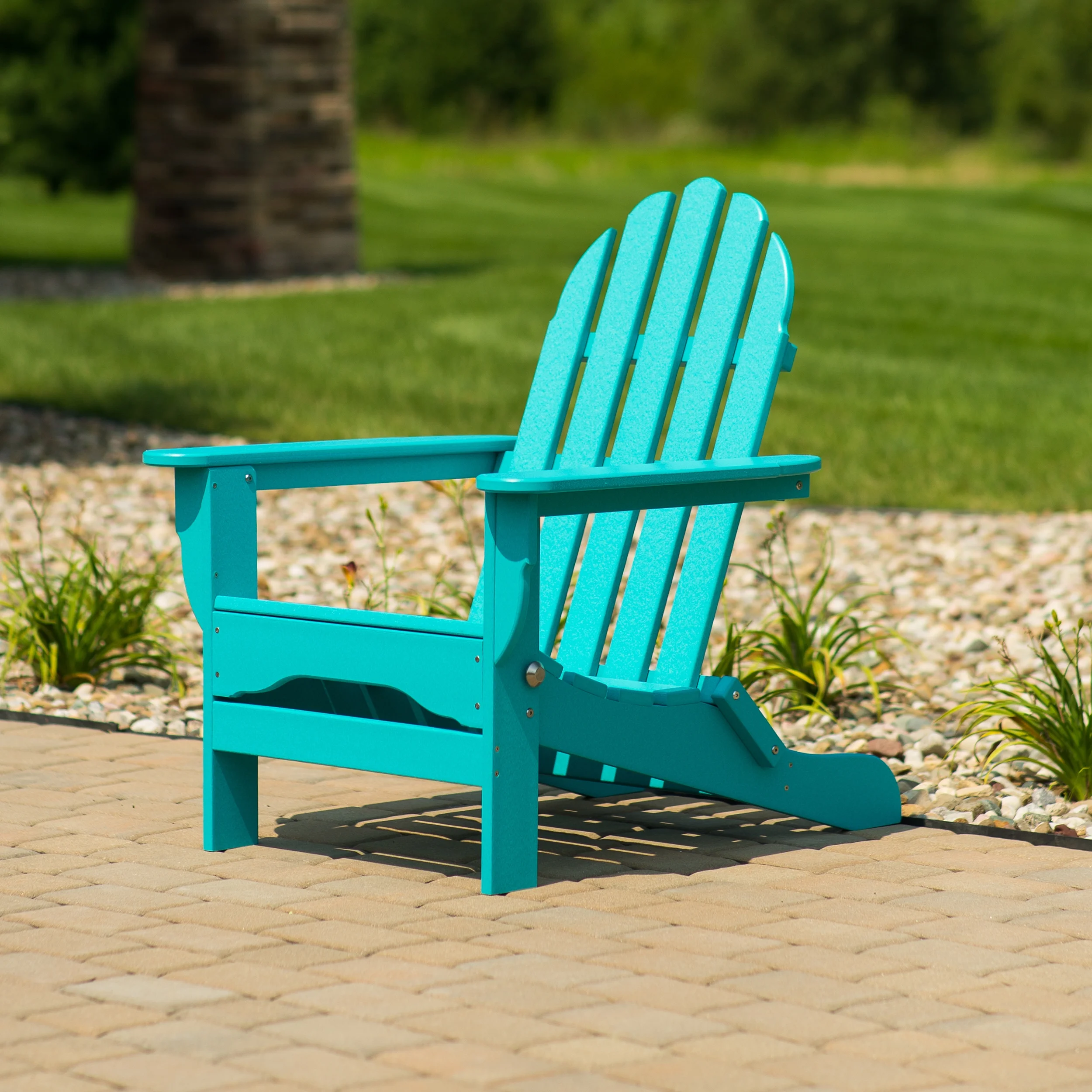 DuroGreen Folding Adirondack Chairs Made With All-Weather Tangentwood, Set of 2, Oversized, High End Patio Furniture for Porch, Lawn, Deck, or Fire Pit, No Maintenance, USA Made, Aruba