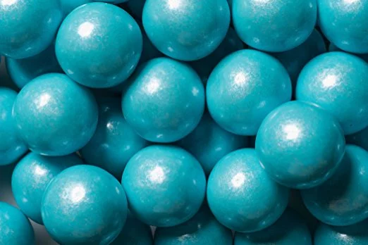 BAYSIDE CANDY GUMBALLS SHIMMER POWDER BLUE 25mm or 1 inch (285 count), 5LBS