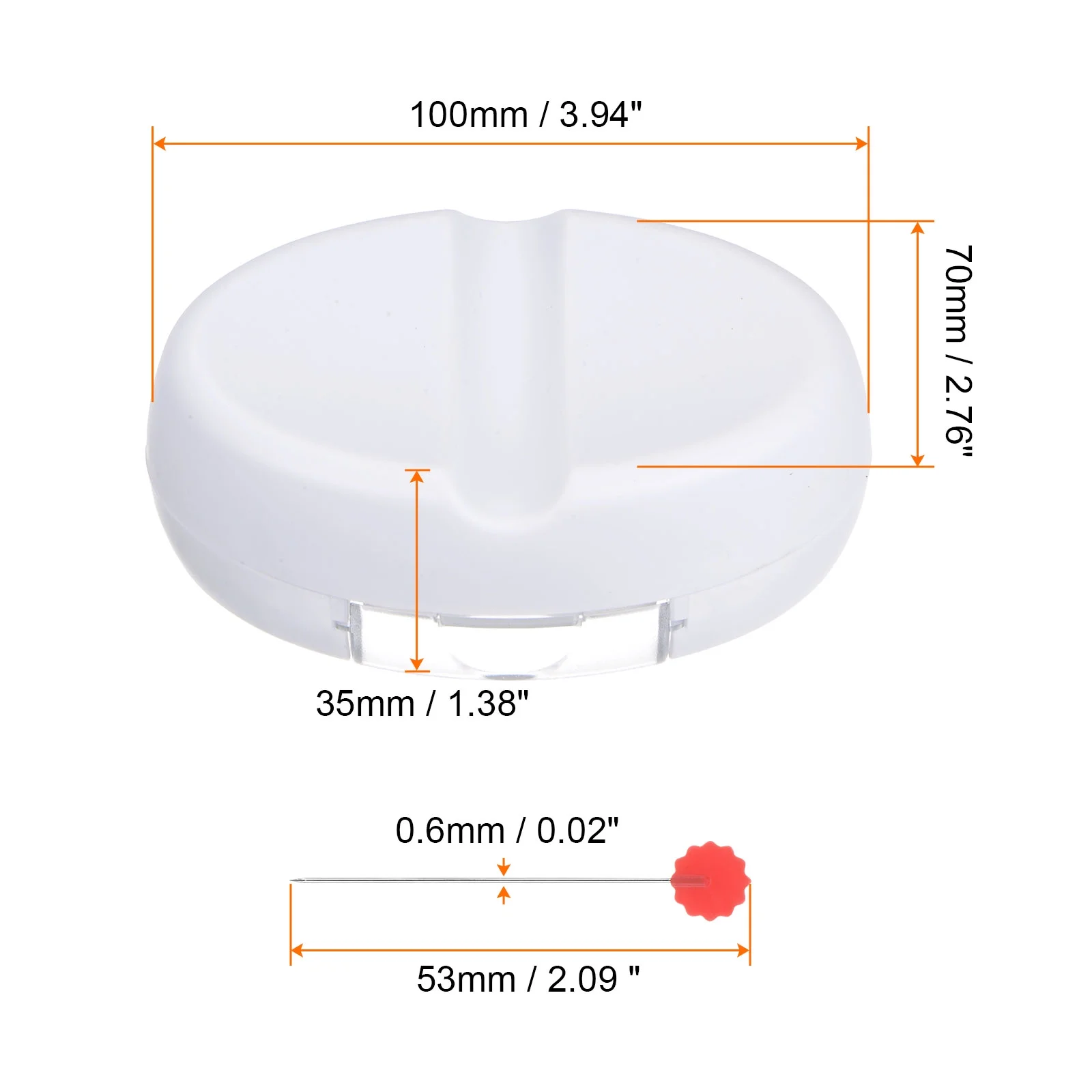 Uxcell Magnetic Pin Cushion with 100pcs Plum Flower Plastic Head Pins, Magnetic Pins Holder with Drawer, White