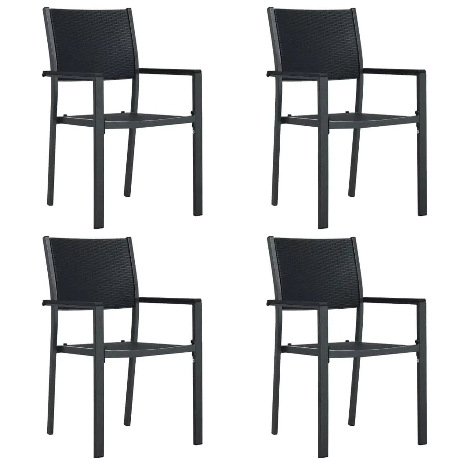 ikayaa 5 Piece Patio Dining Set Black
