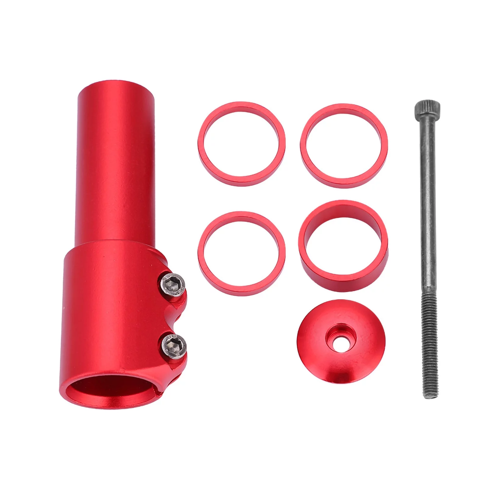VIFER Bike Mountain Bike Handlebar Fork Stem Riser Rise Up Extender Extension Adaptor Parts(Red)