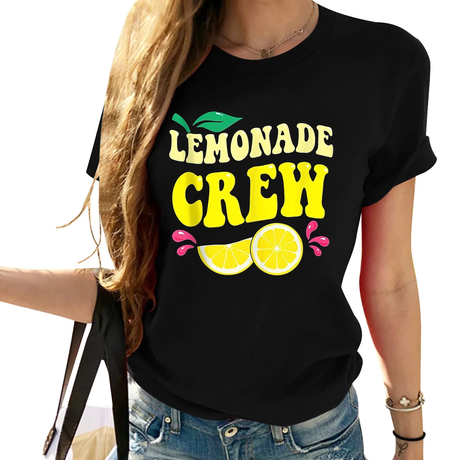 Lemonade Crew Lemon Juice Summer Drink Summer Must-Have: Women's Graphic T-Shirt Black S