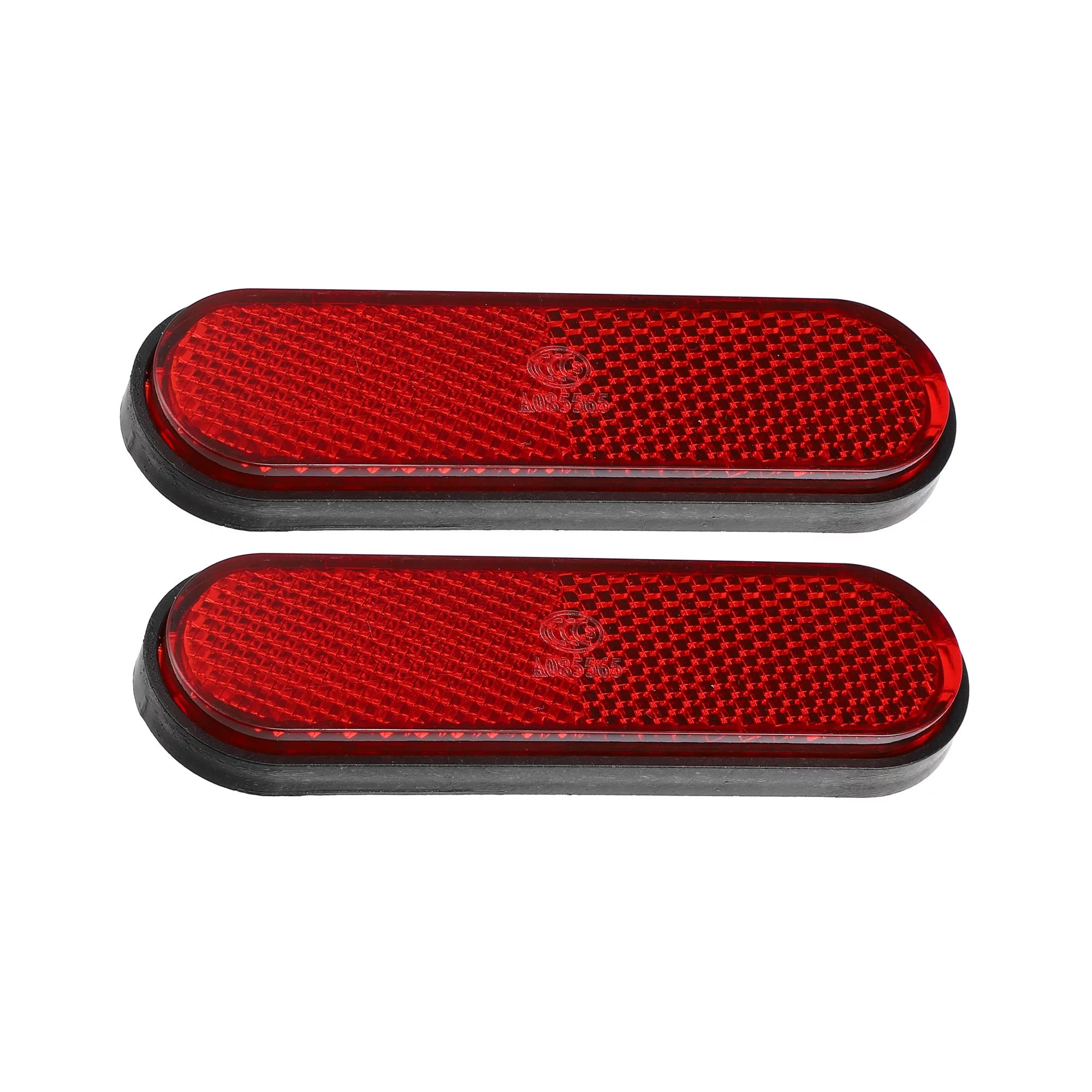 Front Lower Fork Reflector Sticker Rear Saddlebag Side Visibility Reflector Stripe Kit Oval Red 2 Pcs