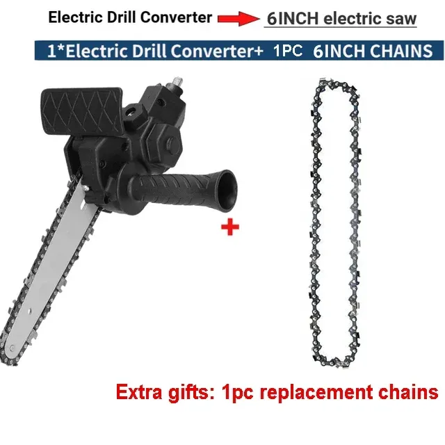 Portable Conversion Kits Drill Modified To Chainsaw adapter Tool 4/6 Inch Woodworking Pruning