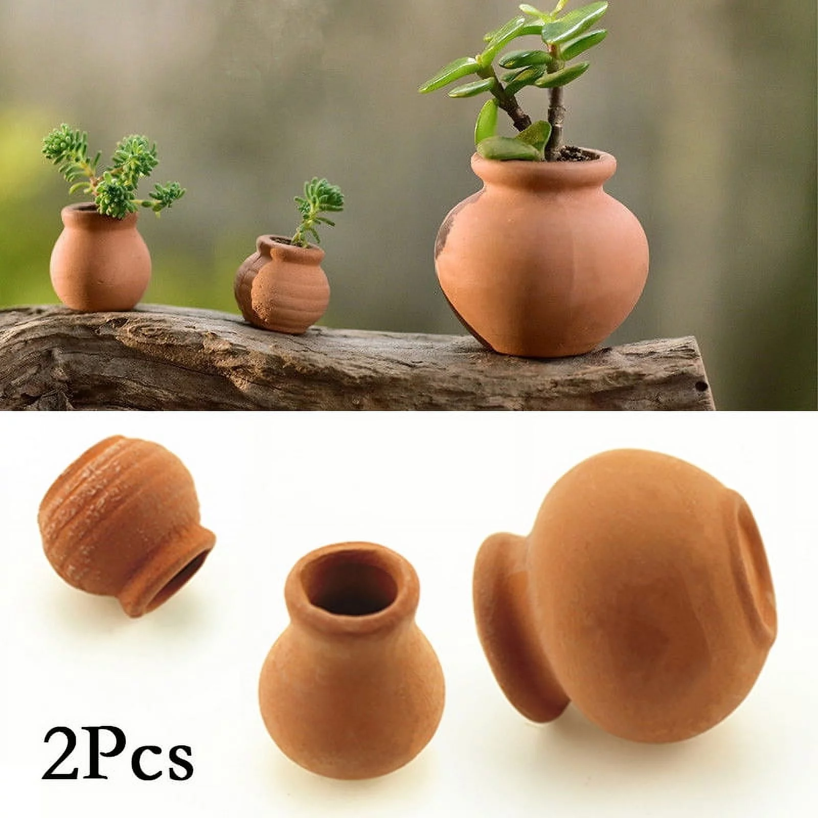 2pcs Mini Flower Pots Clay Plant Pot for Planter Wedding Decoration Craft