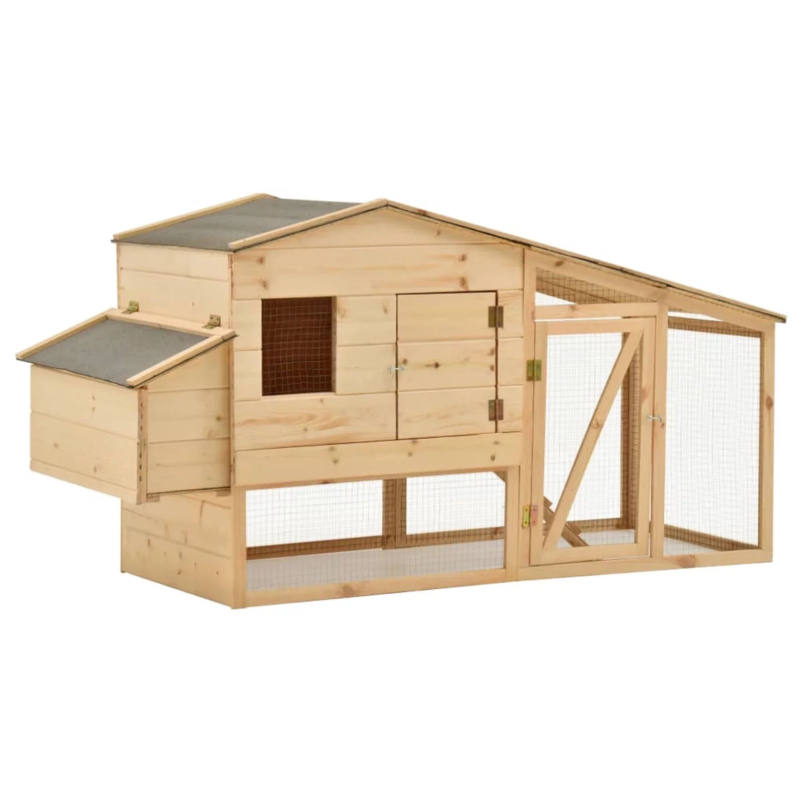 Carevas Chicken Cage Solid Pine Wood 70.1