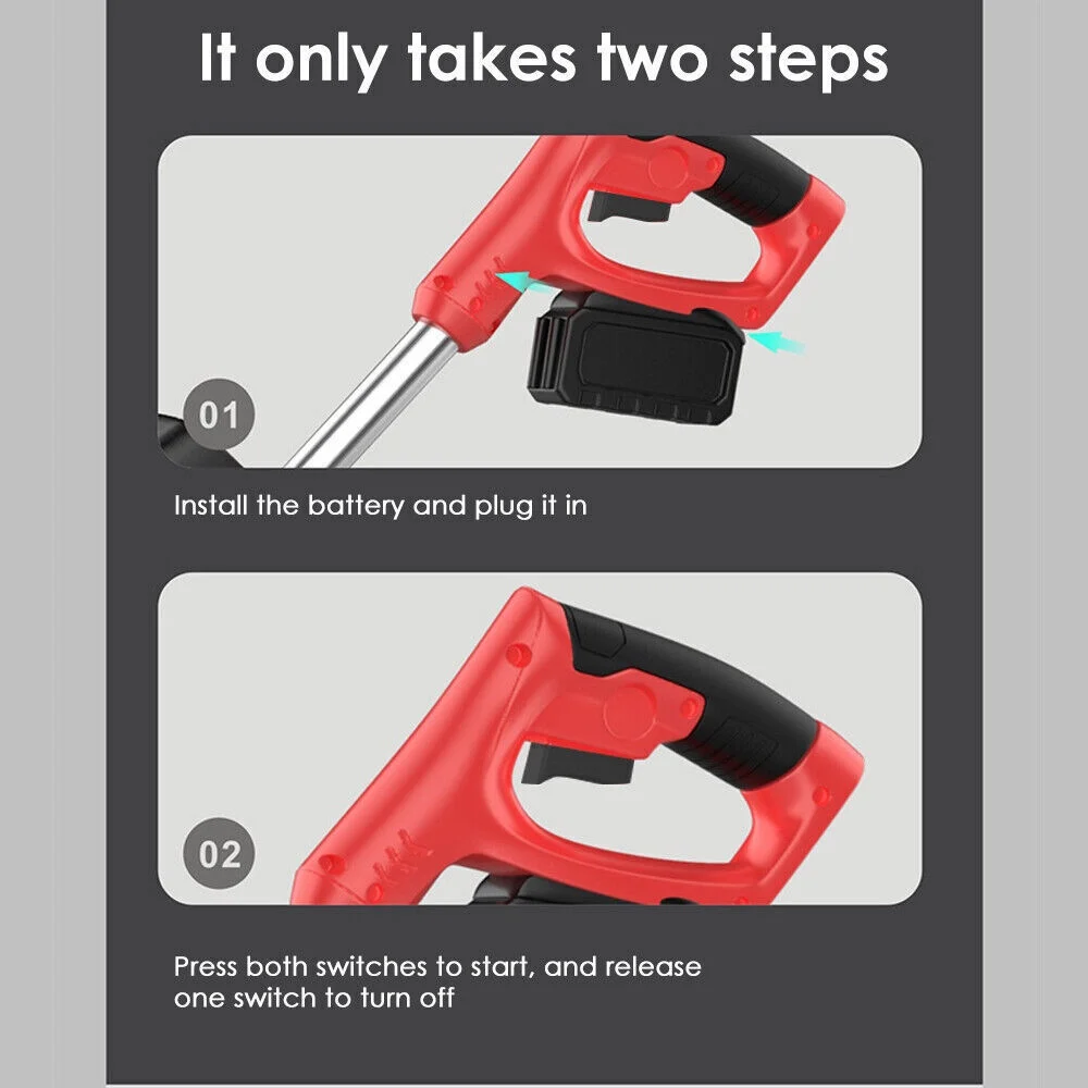 Electric Weed Lawn Edger Cordless Grass String Trimmer Cutter + 2 Battery NEW US