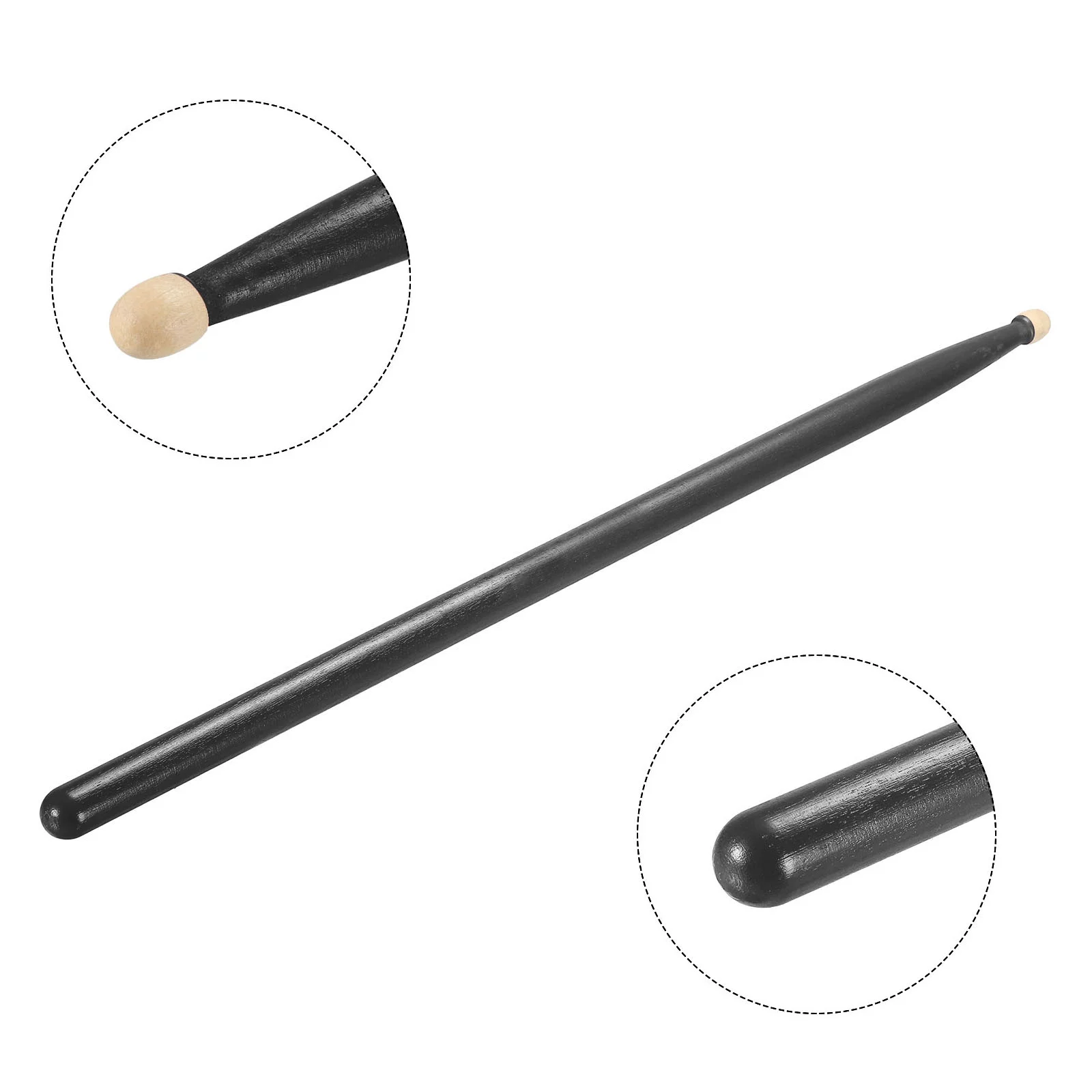 Uxcell 6 Pairs Maple Wood Drumstick Anti Slip Drum Stick 5A Black Drumming Musical Instrument Percussion