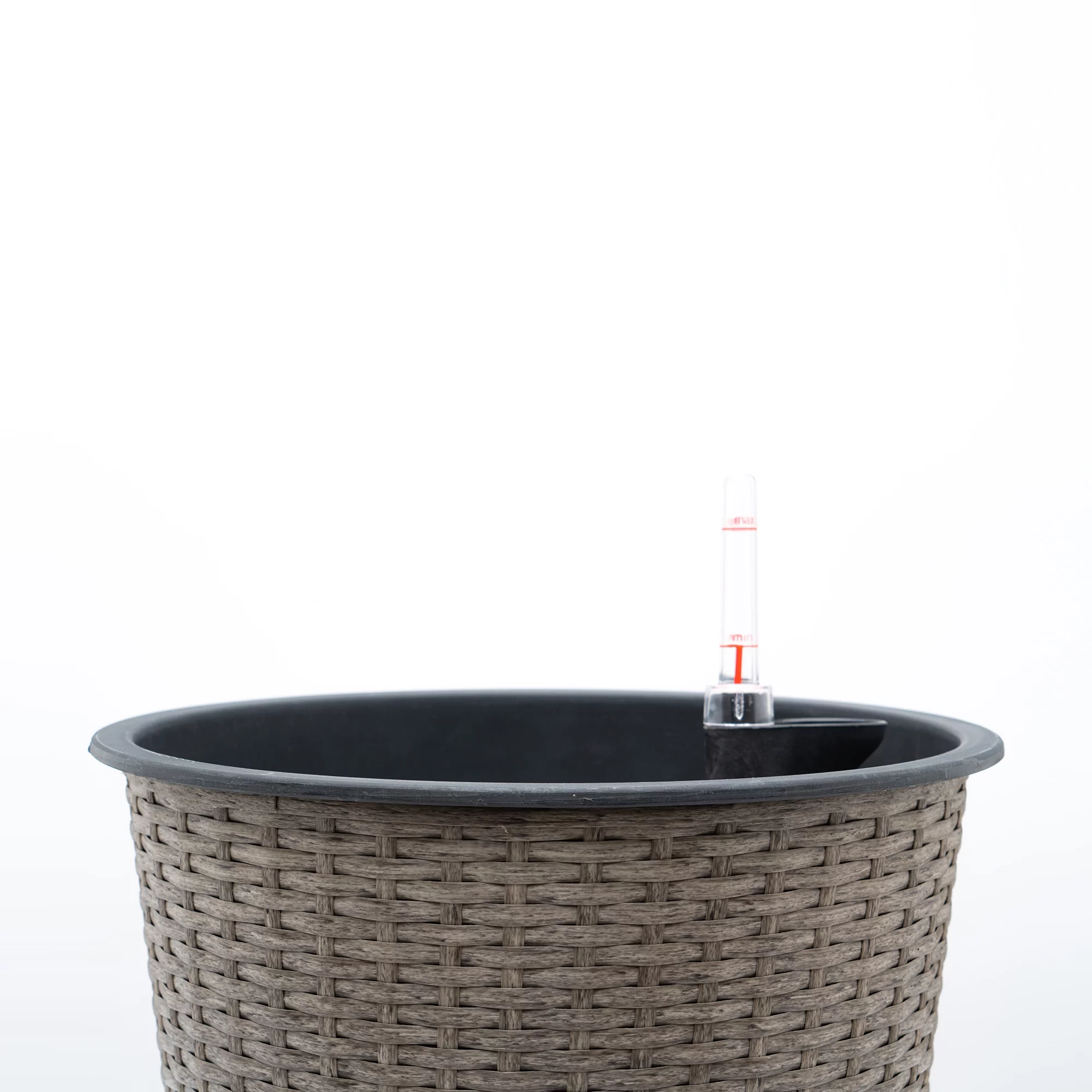 Homiyad 13 In.Gray Wicker Self-Watering Planter