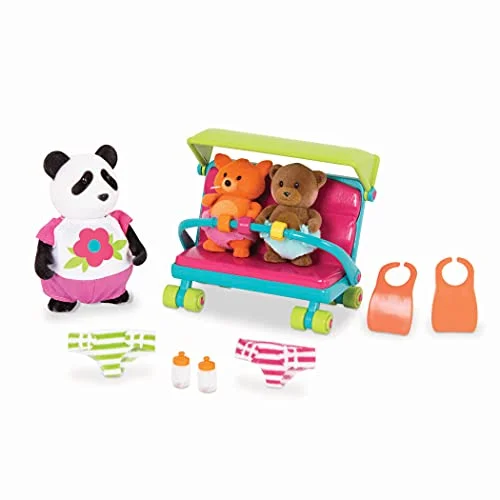 Li'l Woodzeez Animal Figurine Playset & Accessories - Baby Sitter Set - 14Piece