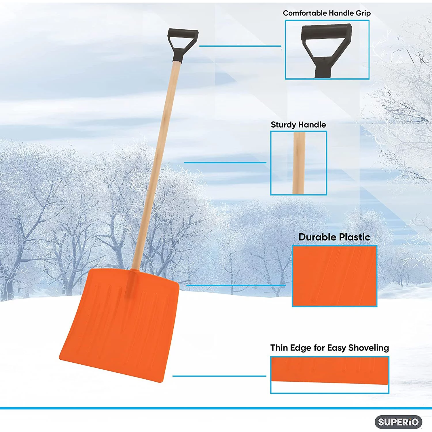 LPFEP 2811600 Steel 16-Tine Bow Rake with 57 in. Hardwood Handle with Cushion Grip, 16 inch