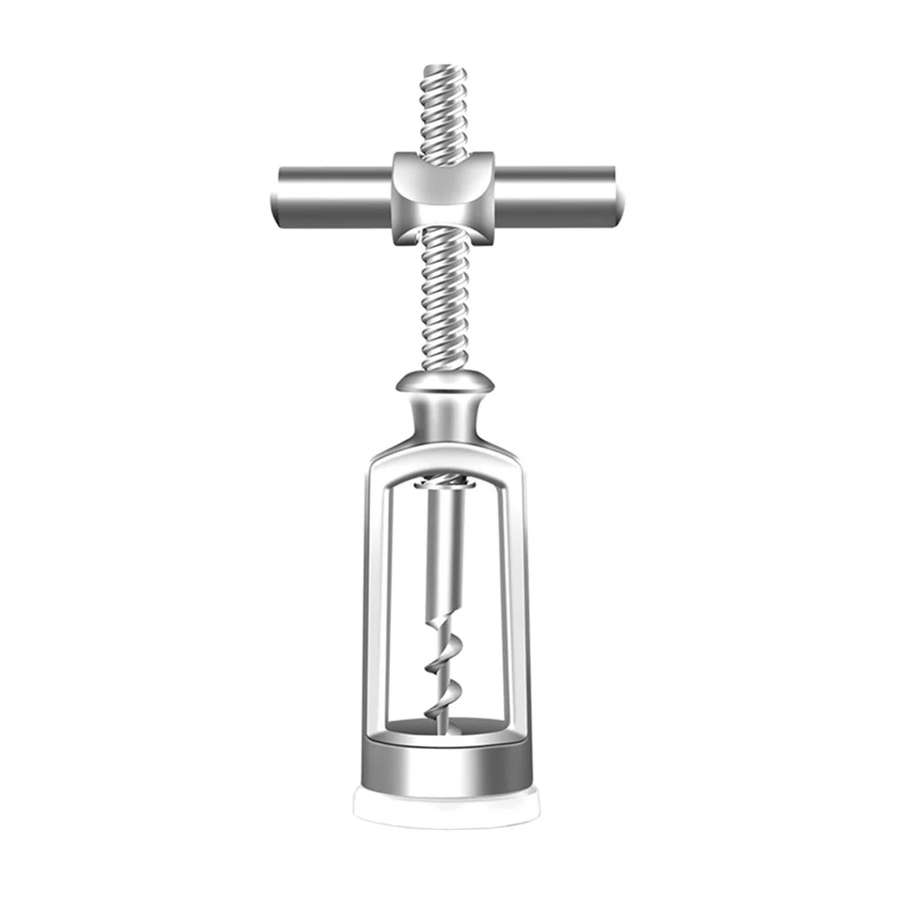 Qumonin Bar Bottle Corkscrew Wine Opener Zinc Alloy Spiral Self Pulling Silver