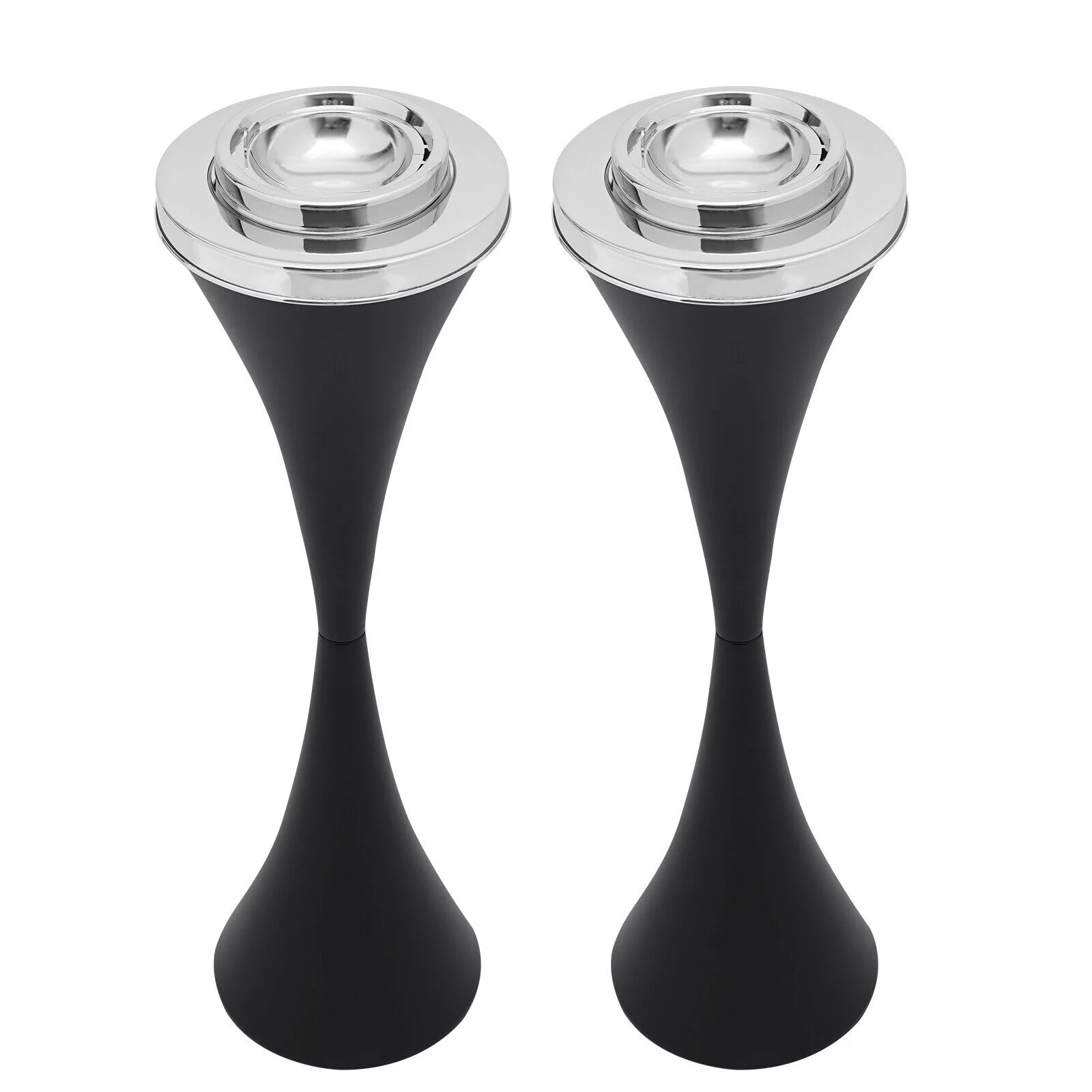 2 PCs Standing Outdoor Ashtray for Home Smokers Cigar Ash Tray Container Black