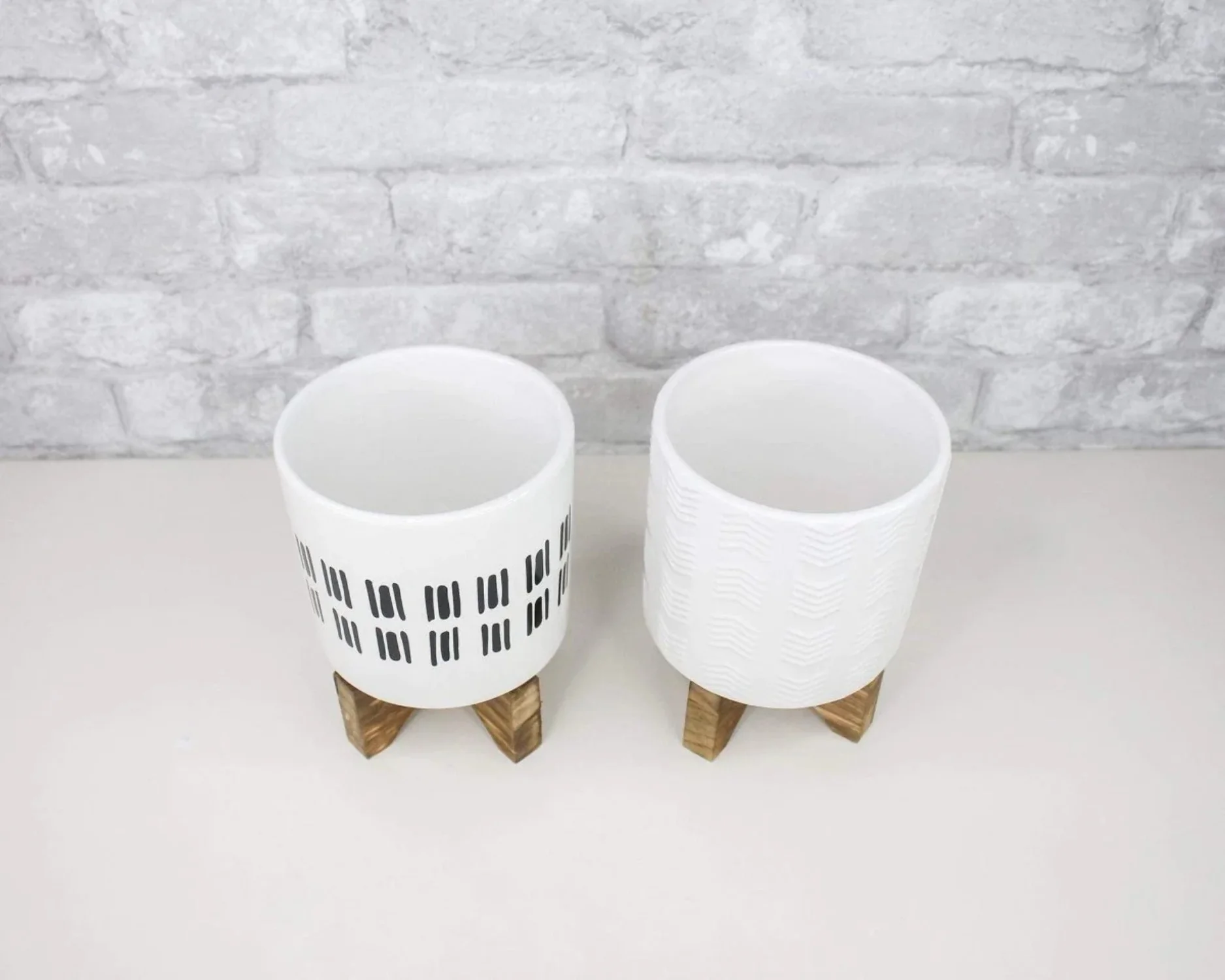 Sola Wood Flowers -Beautiful Boho Ceramic Flower Pot with Stand 4.75