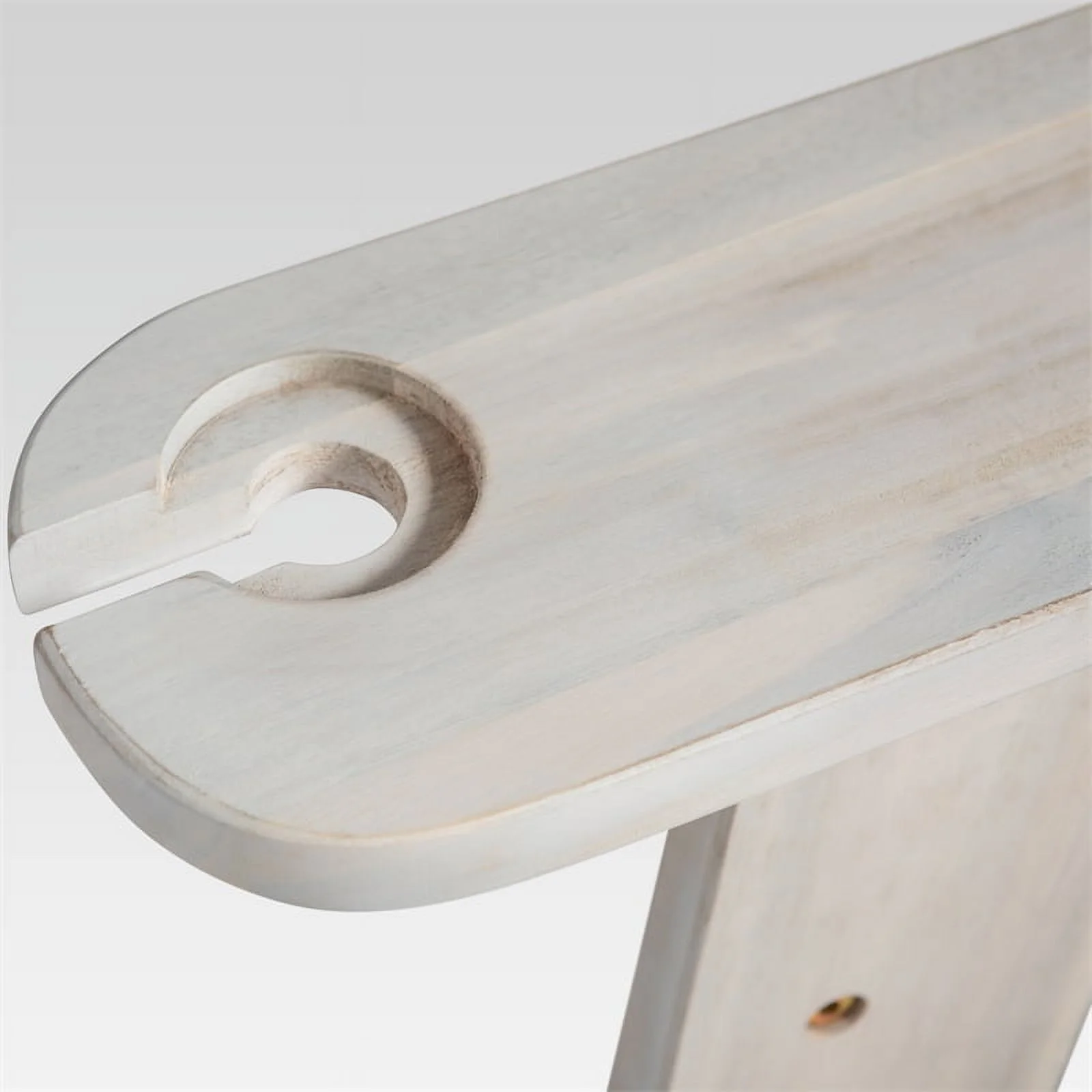 Home Square 2 Piece Patio Set with 2 Acacia Adirondack Chair in White Wash