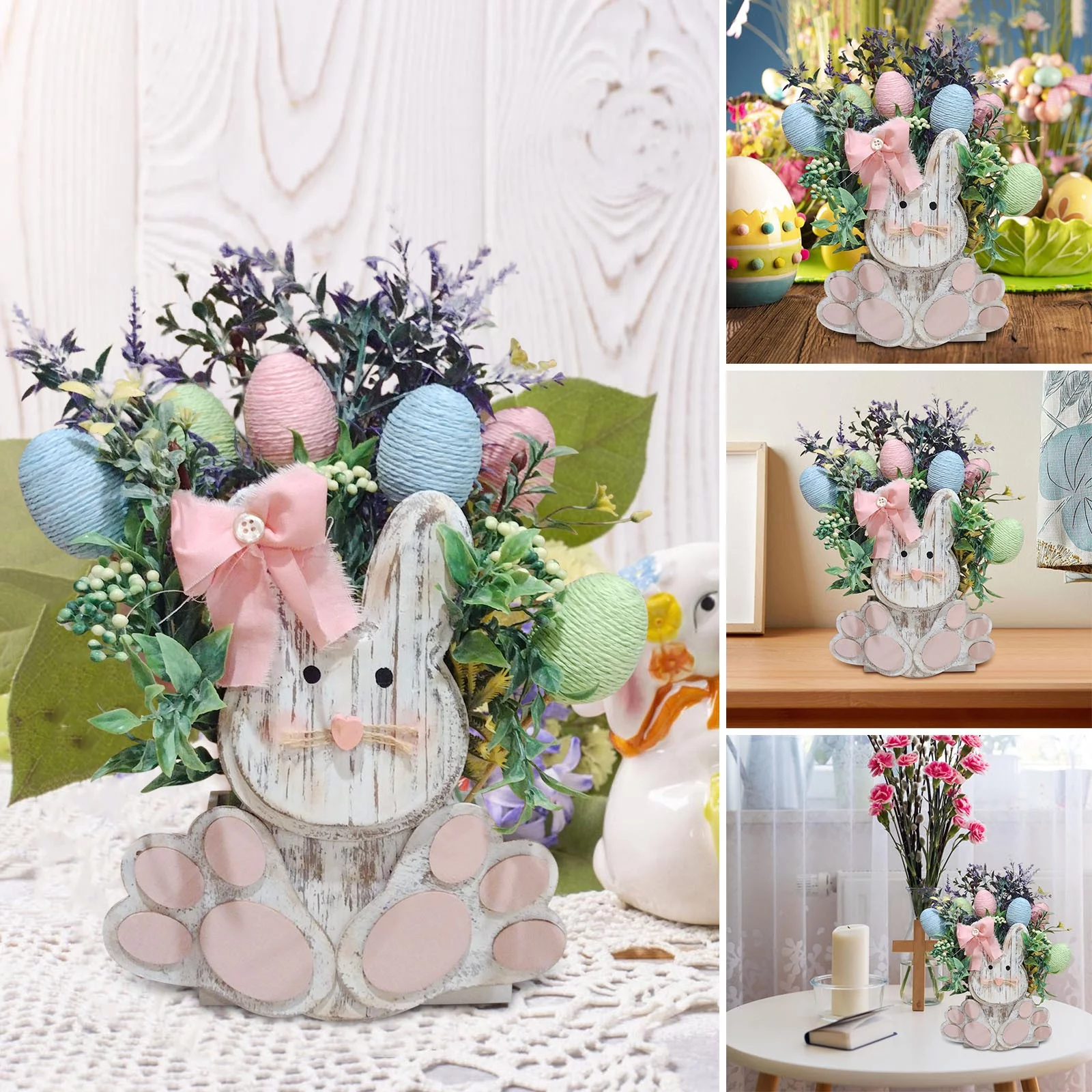 MVNSFEW Flower for outside Artificial Rabbit Flower Pot Gardening Decorative Flower Pot