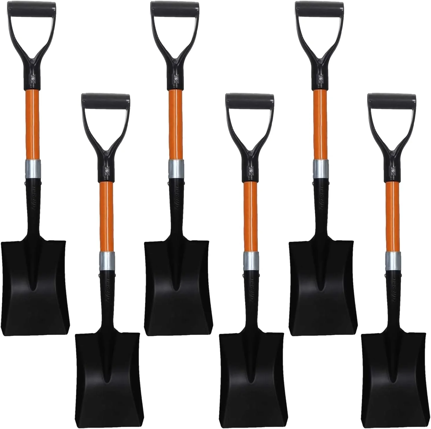 Ashman Short Handle Transfer Shovel (6 Pack) Kids Beach Shovel, Shovel For Digging 27-Inch With Sturdy Blade, Small Garden Shovel, Kids Snow Shovel, Shovels For Gardening With D- Handle Gardening Tool