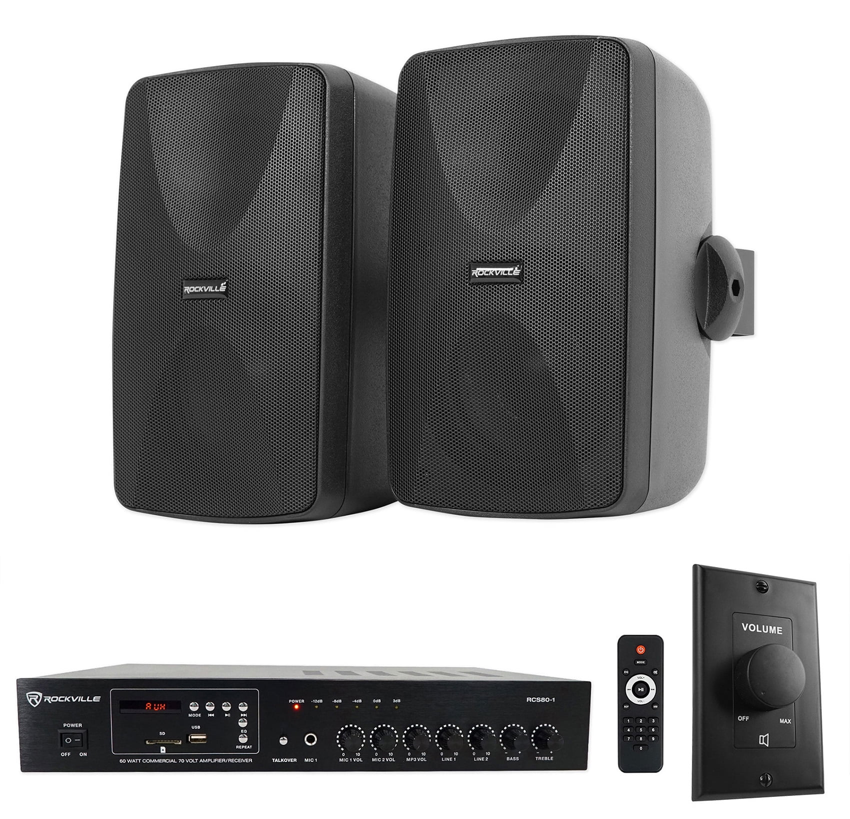 Rockville Commercial Restaurant Amp+2) Black 5.25