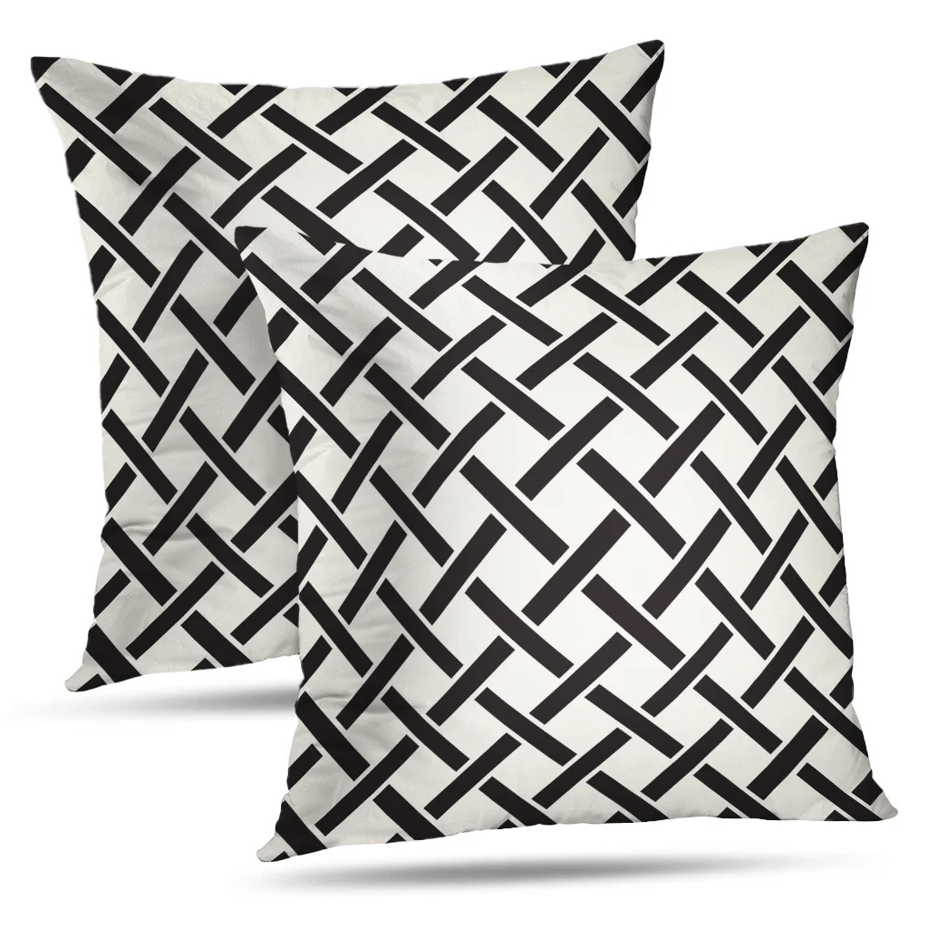 LALILO Throw Pillow Covers Woven Stripes Lattice Modern Stylish With Cushion Cover 18