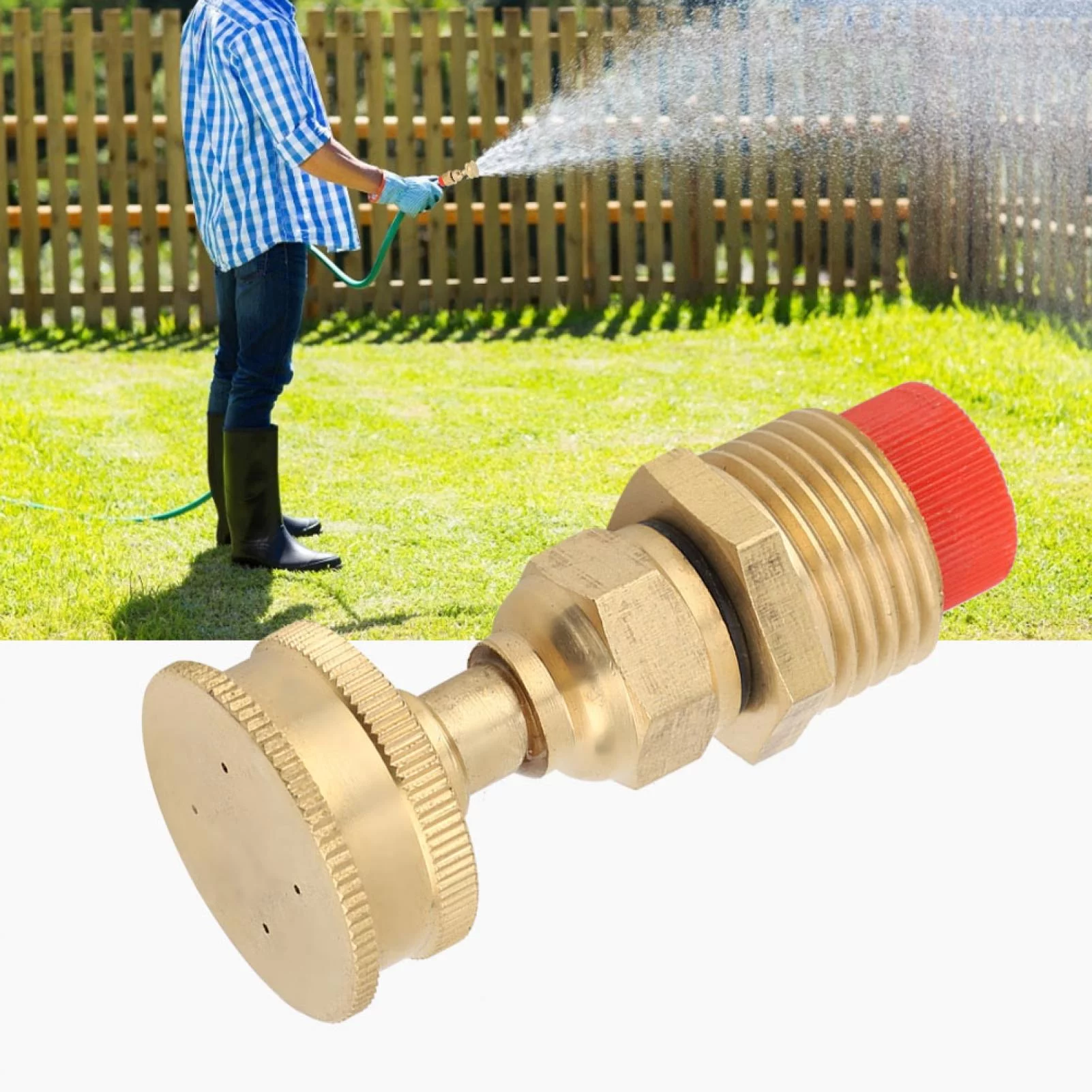 Uadme 4-Hole Irrigation Atomizing Nozzle Dust Removal Nozzle Copper Misting Nozzle Sprinkler Watering Spray Atomization Home Garden Irrigation