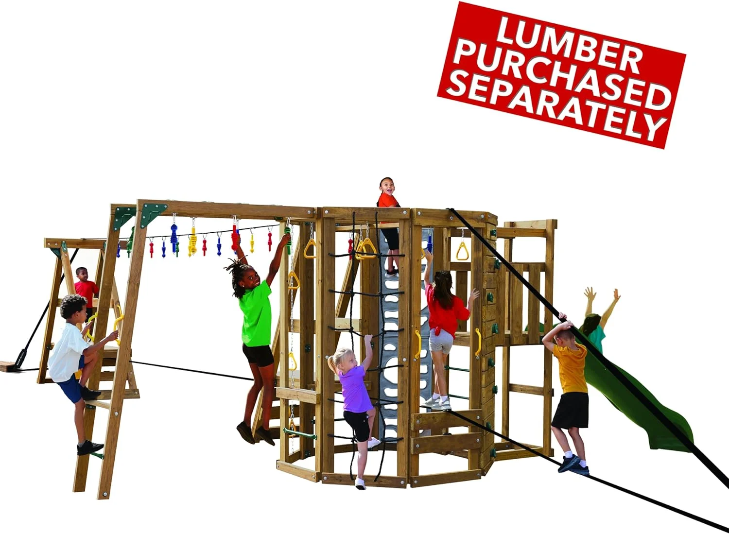 PlayStar Ninja Power Tower Silver KT 50062 Outdoor Play Set Hardware Kit with Accessories